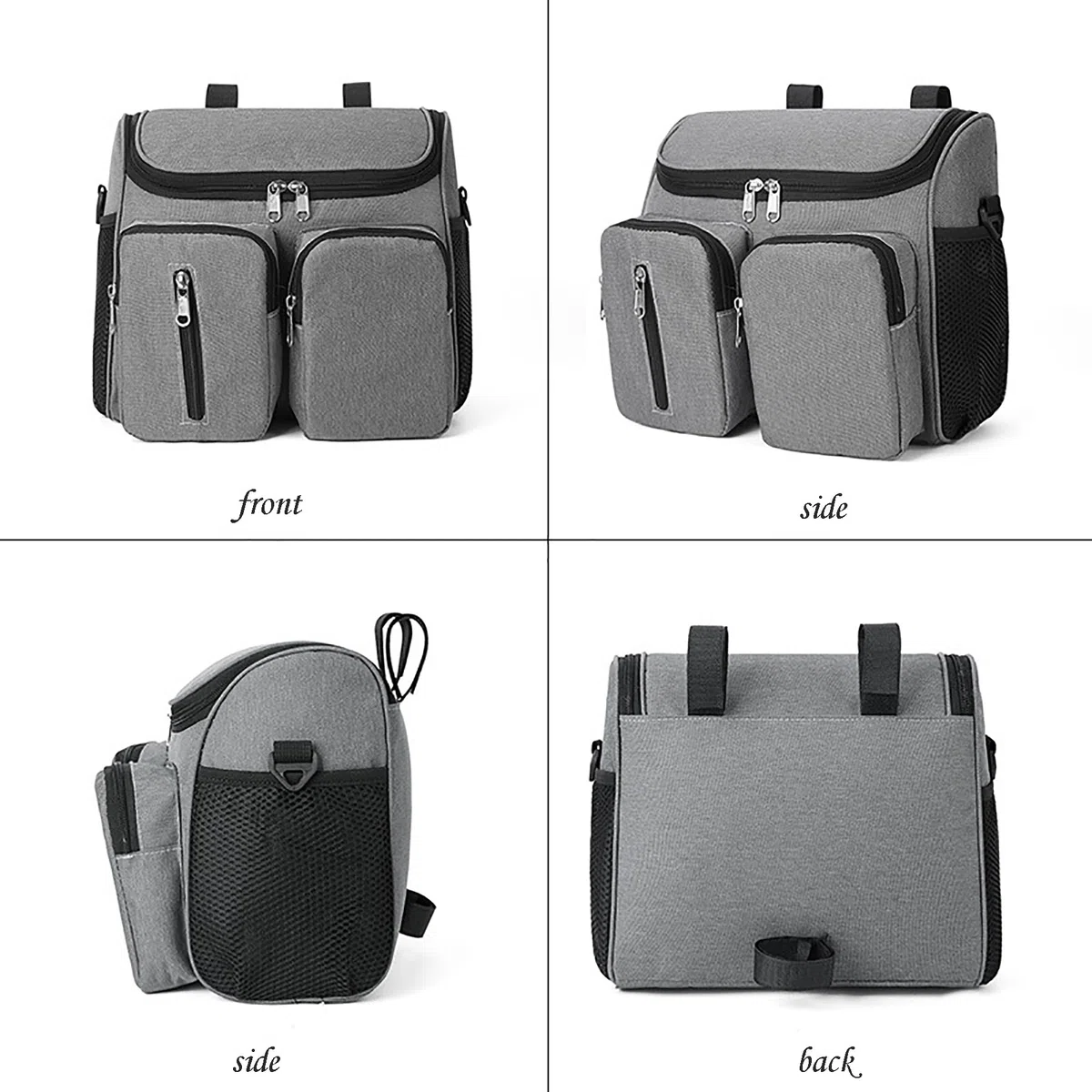 Organizer per Passeggino,Borsa Multifunzione per Passeggino,Utilizzabile Come Borsa a Tracolla Con Tracolla Regolabile,Grande Capacità per Gli Oggetti Essenziali del Bambino(2411-Nero)