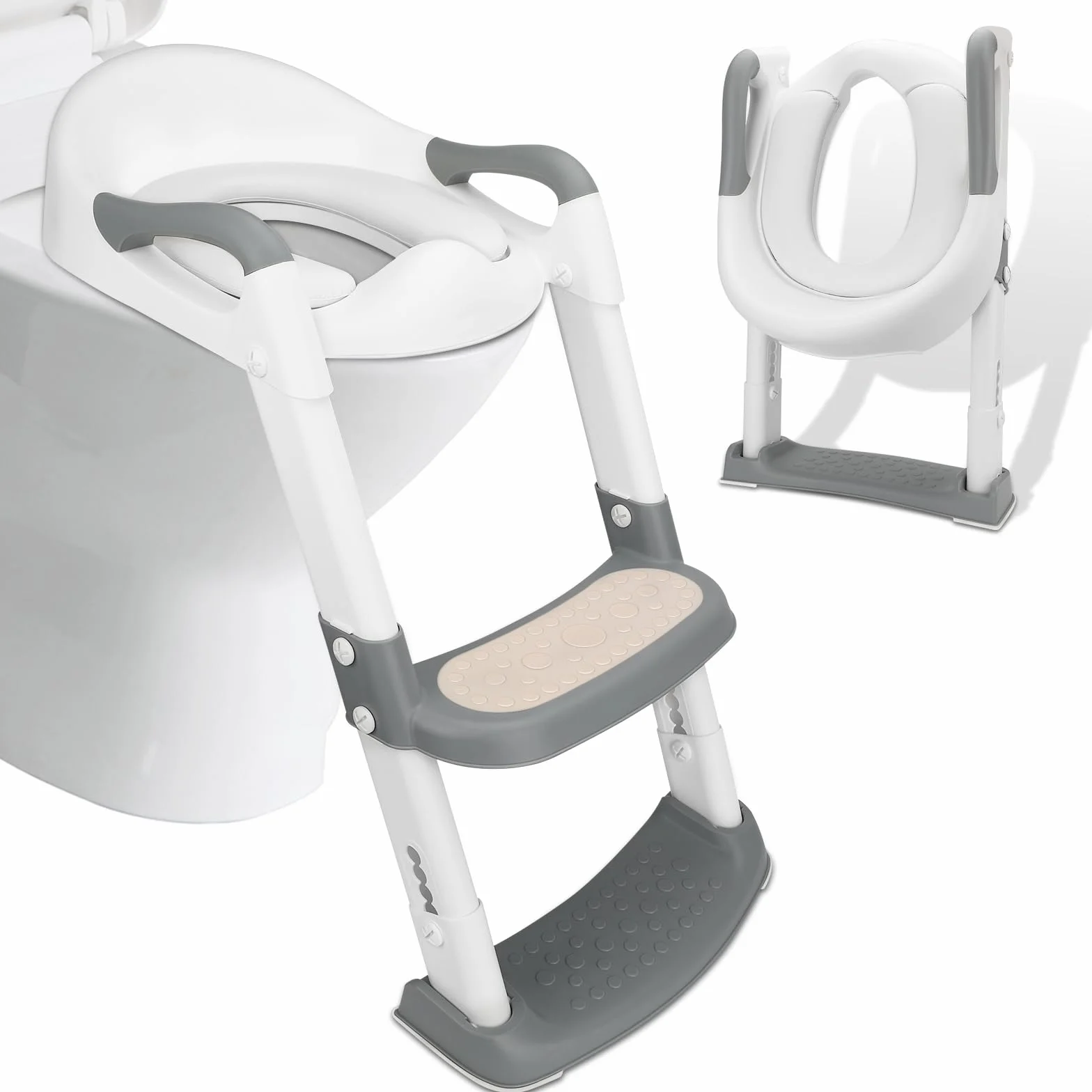 Royouzi Riduttore Wc Bambini, Scaletta Riduttore Wc per Bambini Pieghevole, Sedile Wc 2 In 1 con Scale, Pedana Antiscivolo Anti-Spruzzo