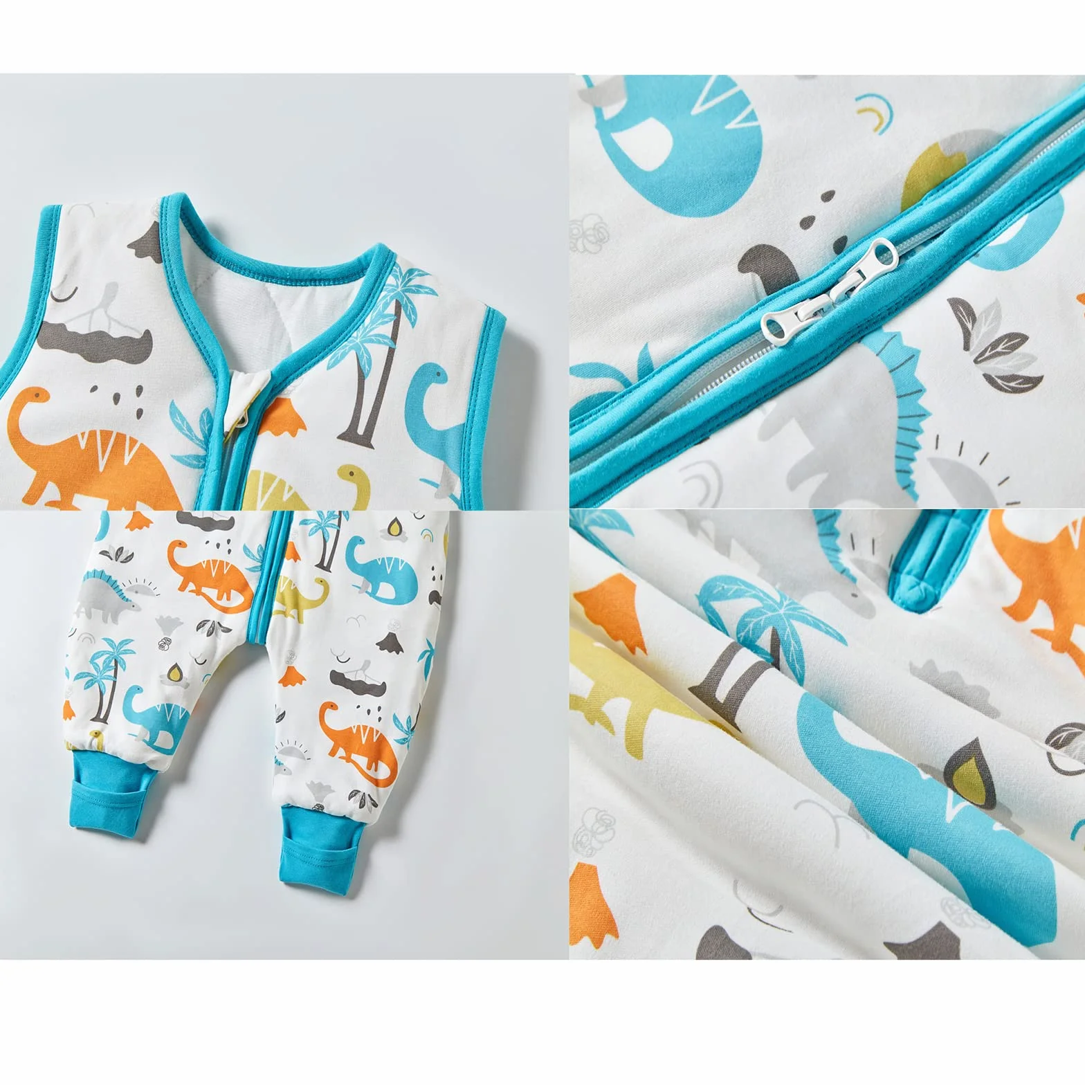 Mosebears Sacco Nanna con Piedini Invernale 2,5 Tog 18-36 Mesi Tutto l'anno Sacco Nanna in Cotone Traspirante per Neonati e Bambini