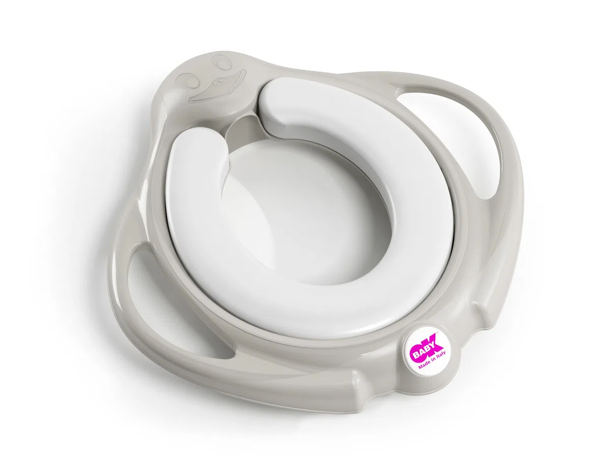 OKBABY Pinguo Soft Riduttore per WC con Morbida Seduta Imbottita, Grigio