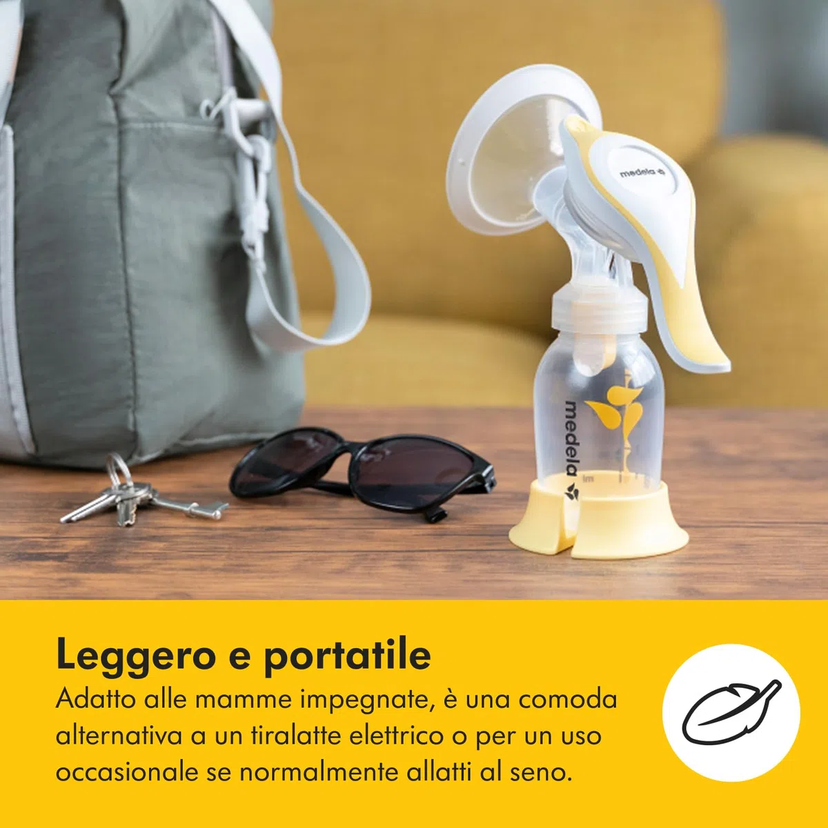 Medela Harmony Tiralatte Manuale Singolo, Design Svizzero Compatto con Coppe PersonaFit Flex e tecnologia Medela 2-Phase Expression