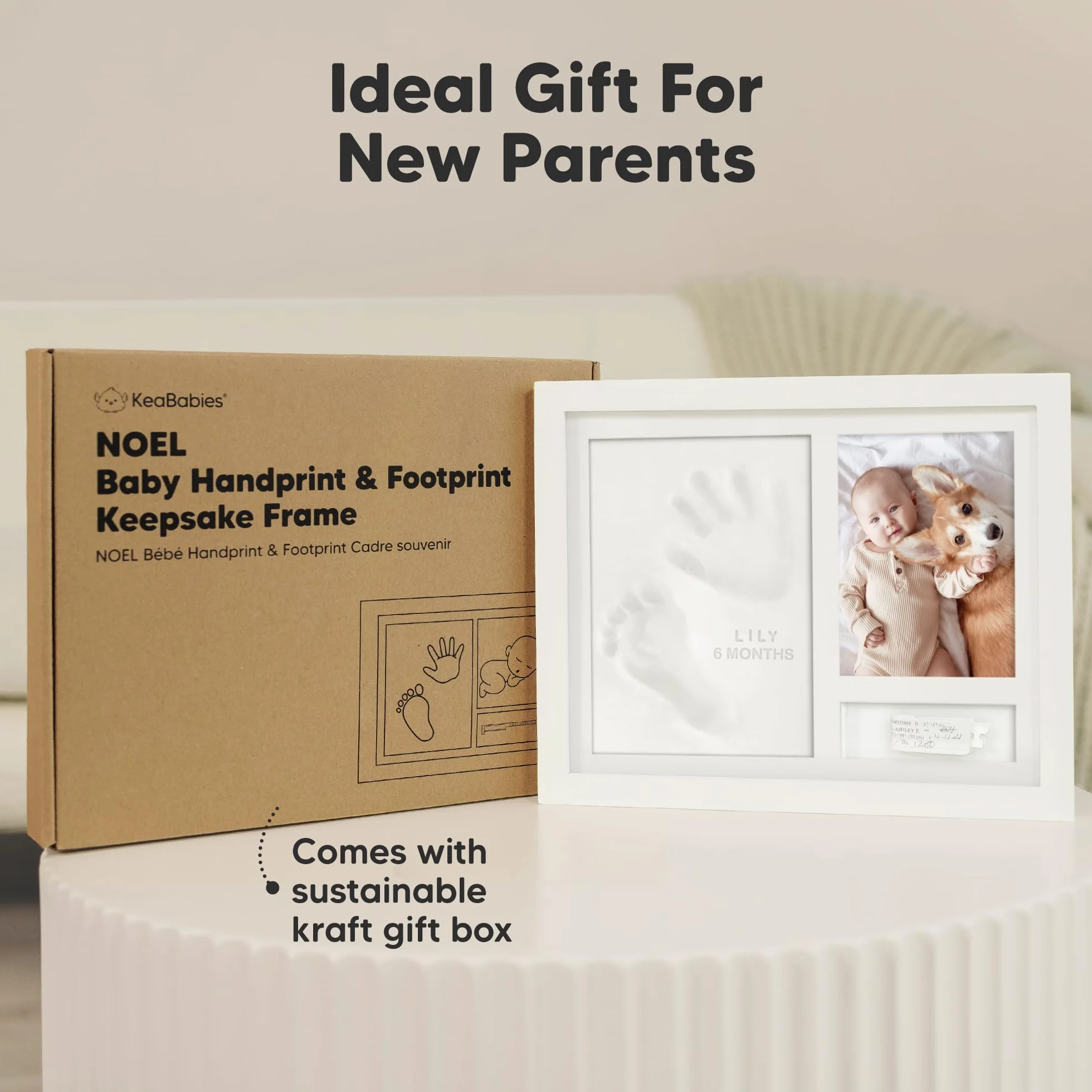 Kit personalizzato per impronte di mani e piedi del bambino - Decorazioni per la scuola materna con impronte di mani e piedi del bambino - Regalo per neonati, ragazzo, ragazza (Alpine White)