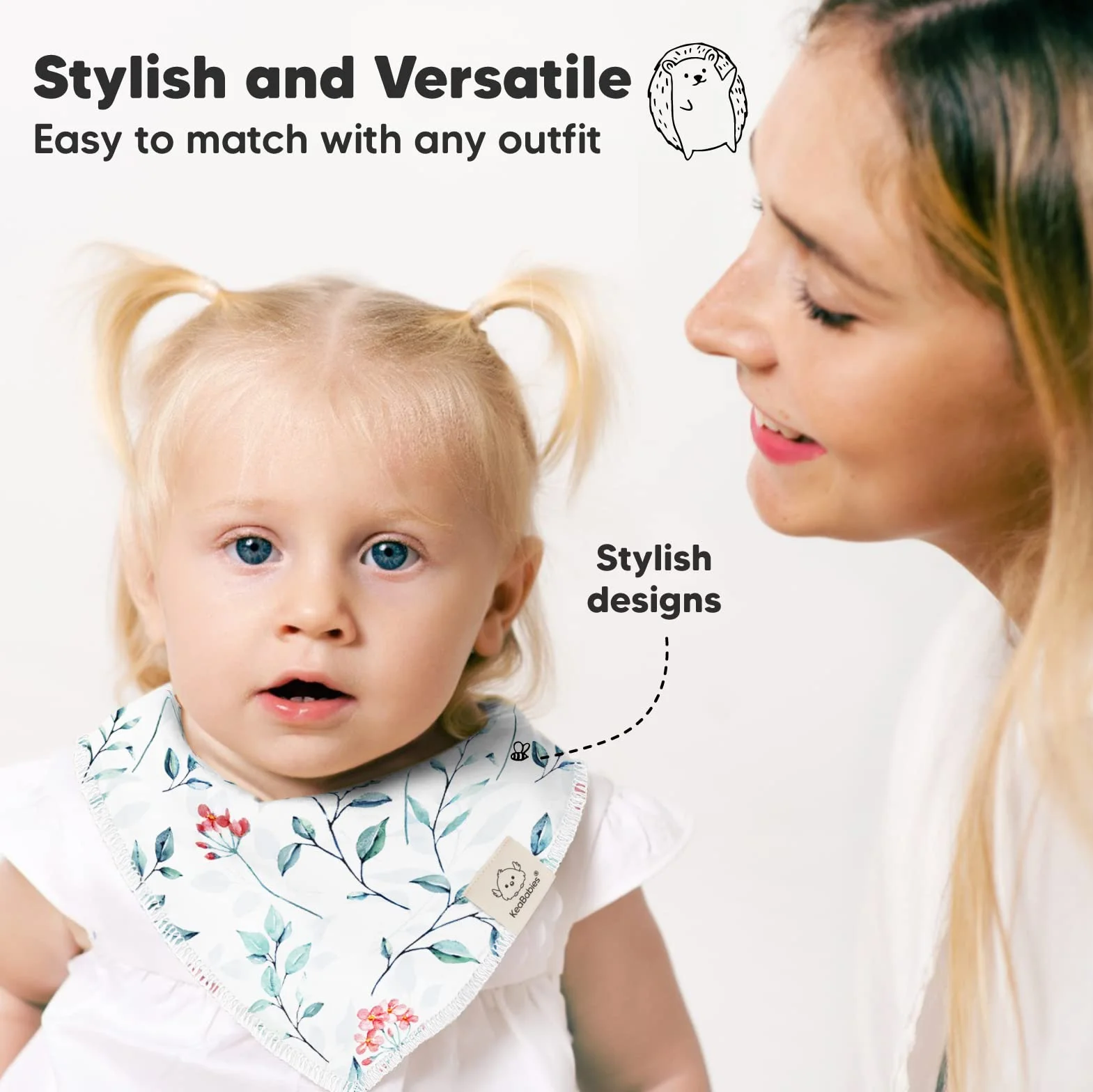 KeaBabies Baby Bandana Sabber Bambini per ragazze - Super-assorbente Bandana Bambini di cotone biologico - Baby Sabber Bambini - Bambini per Denti