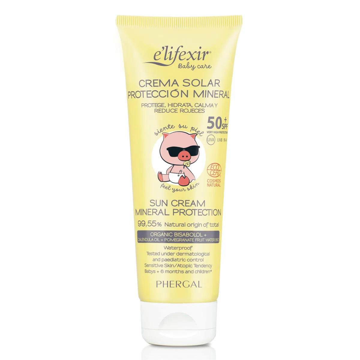 Elifexir Baby Care - Crema Solare Minerale Bambini e Neonati | Protettore Solare UVA/UVB/IR-A SPF 50+ | Filtri 100% Minerali | 99% Ingredienti Naturali | Resistente all'Acqua | Viso e Corpo | 100 ml