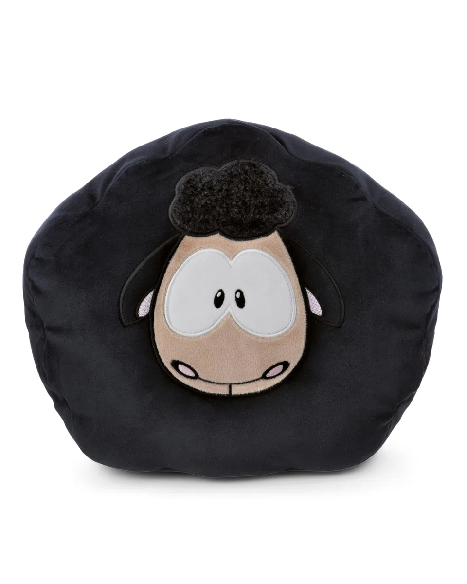 NICI cuscino di peluche Pecora 35x33cm nero - Soffice cuscino morbido per bambini, bambine, neonati e amanti dei peluche - Ideale a casa, all'asilo o in viaggio - 49921