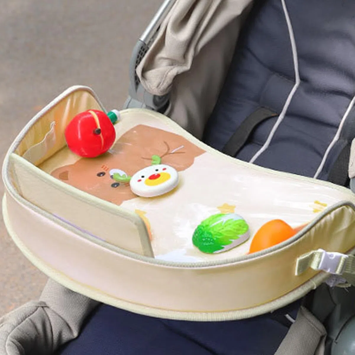 Vassoio per seggiolino auto per bambini, vassoio da viaggio per bambini, organizer da scrivania di grande capacità, robusto tavolo per snack e attività, per libri, tablet, bevande, viaggi su