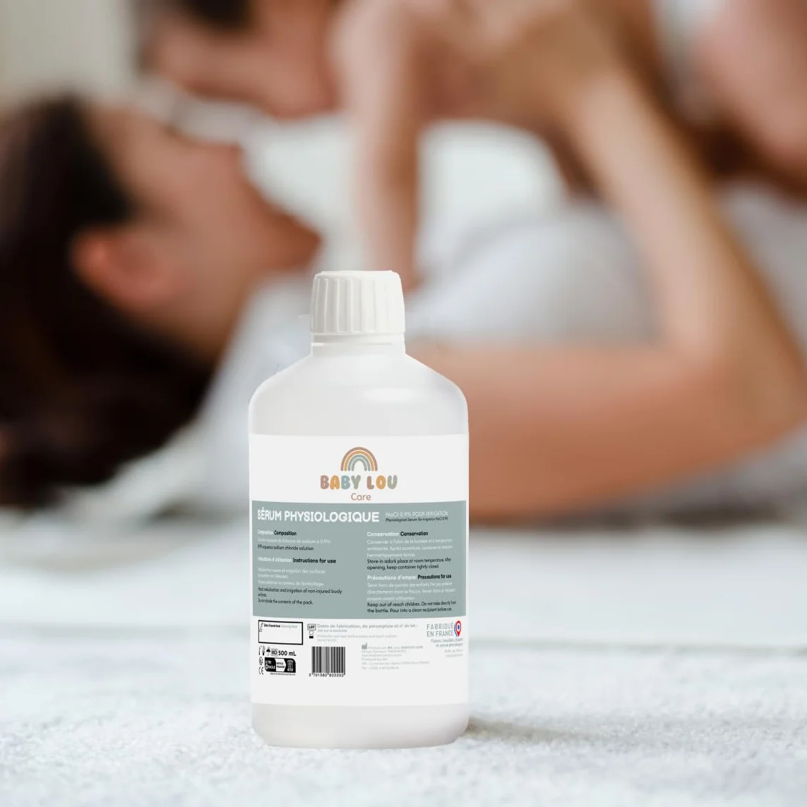 Siero fisiologico in bottiglia 5x500ml | NaCl 0,9% | Prodotto in Francia | Lavaggio delle fosse nasali | Igiene del naso | Per irrigazione esterna