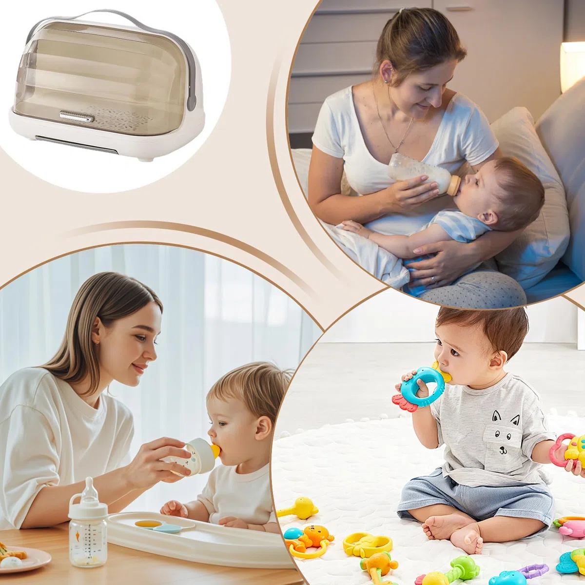 Portabiberon Per Bambini - Scatola Per Asciugare Biberon A Prova Di Polvere, Base Antiscivolo Per Facile Manutenzione Scatola Per Asciugare Biberon Per Bambini | Per Parti Della Pompa Per Capezzoli Ba