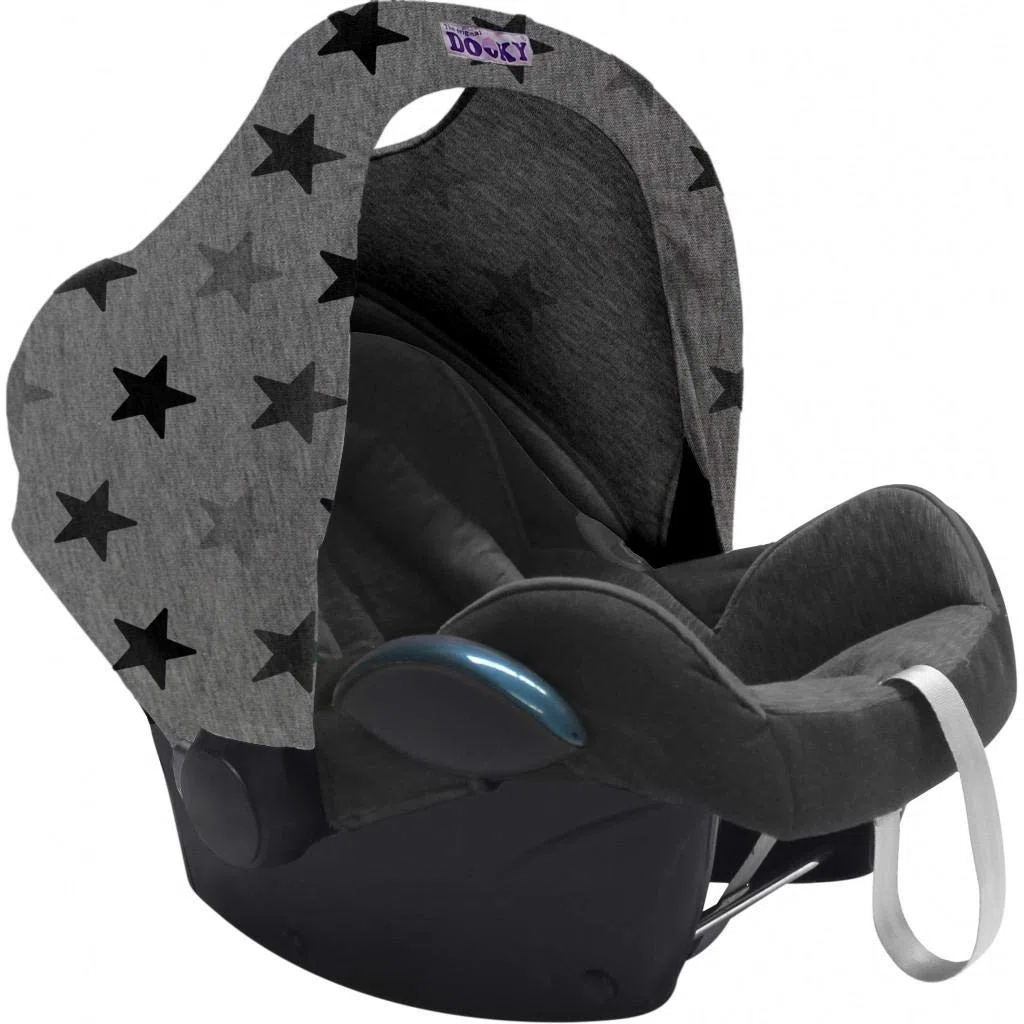 The Original Dooky 126366 Cappottina in Cotone Universale per Ovetto, Grigia con Stelle