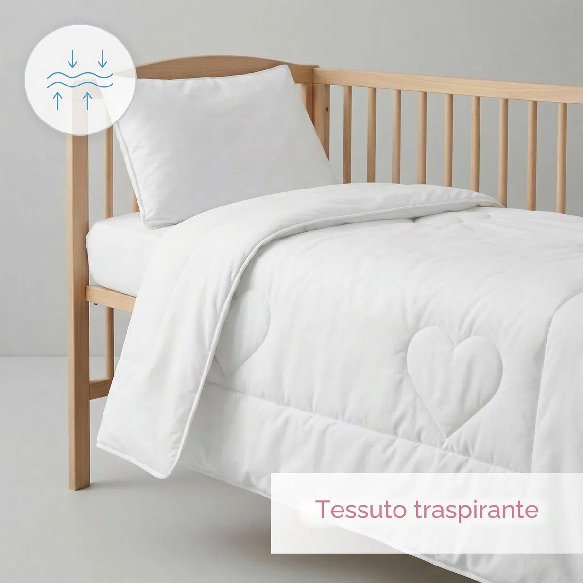 Baby Comfort Anti Allergia Bambino Piumino e Cuscino Set 120x90 per Culla (12 mesi+)