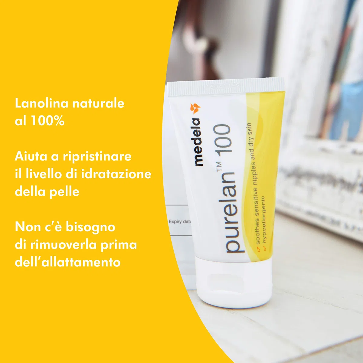 Medela Purelan 100 Crema alla Lanolina per Capezzoli, 37 g, Cura del Seno, Ragadi, Idratazione, Cura Naturale, Ipoallergenica