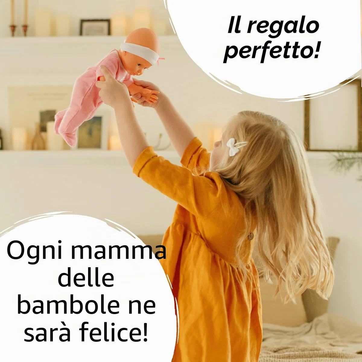 PinkZebra Set di 3 pezzi di biancheria da letto per bambole, coperta + cuscino + materasso, fino a 43 cm, per carrozzina di bambola, per letto di bambola, It's A Girl