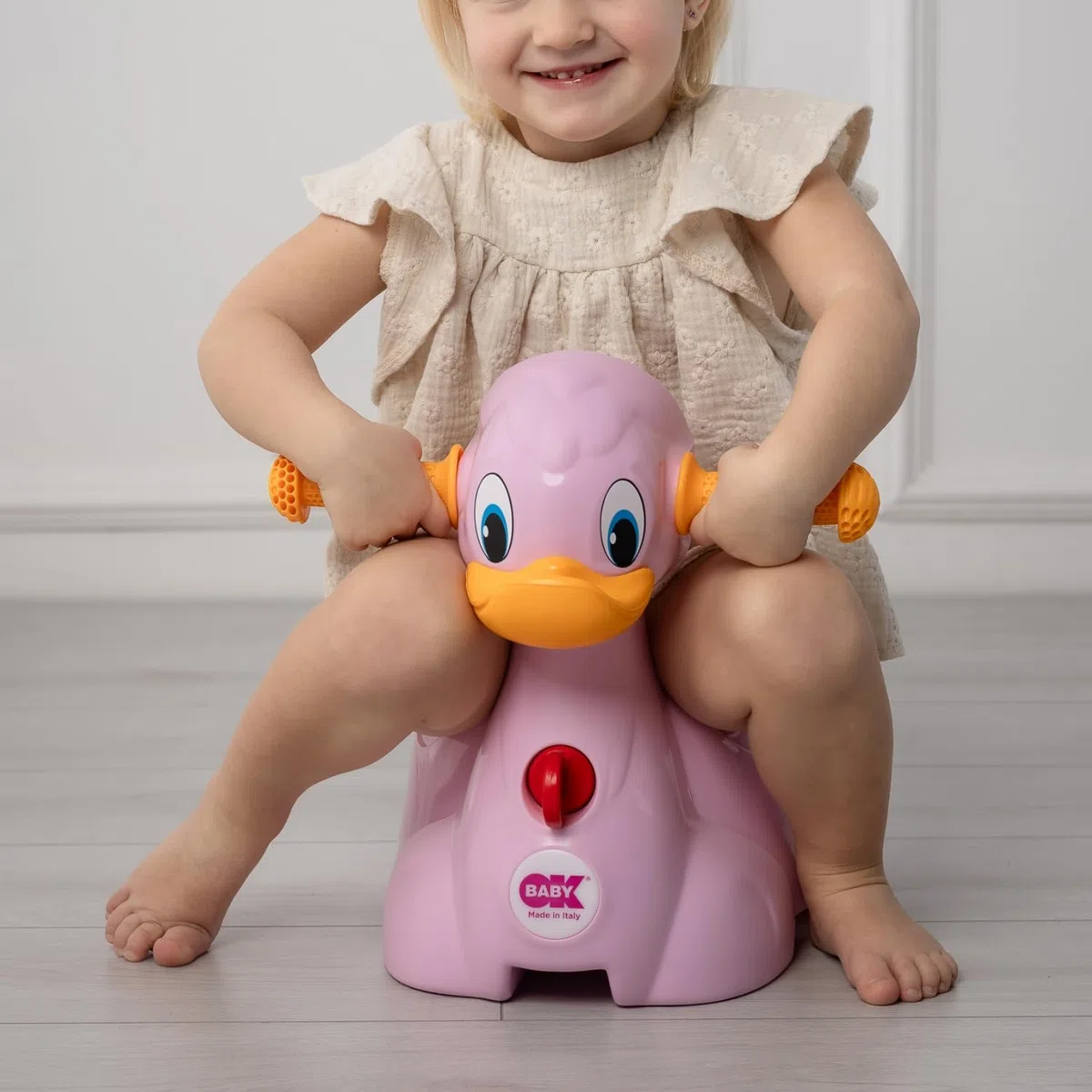 OKBABY Quack - Vasino per Bambini con Seduta Ergonomica, a Forma di Papera - Azzurro