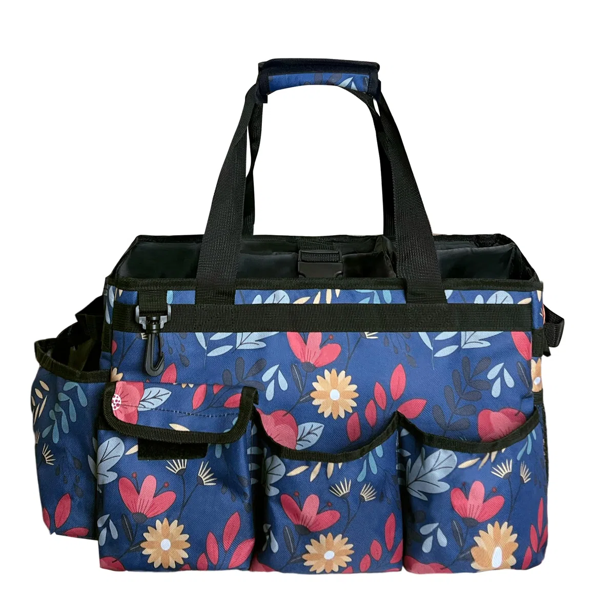 Borsa portaoggetti per la pulizia, organizer per la pulizia con manico, grande borsa per la pulizia di casa, auto e bagno, borsa per le pulizie con spallacci regolabili (blu)