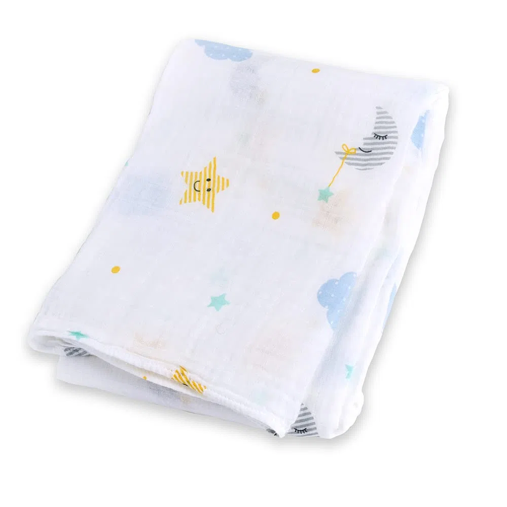 Lulujo Baby L2-LJ035 Copertina di Fasciare - Swaddling Blanket, 120 x120 cm, Multicolore (Mondo dei Sogni)