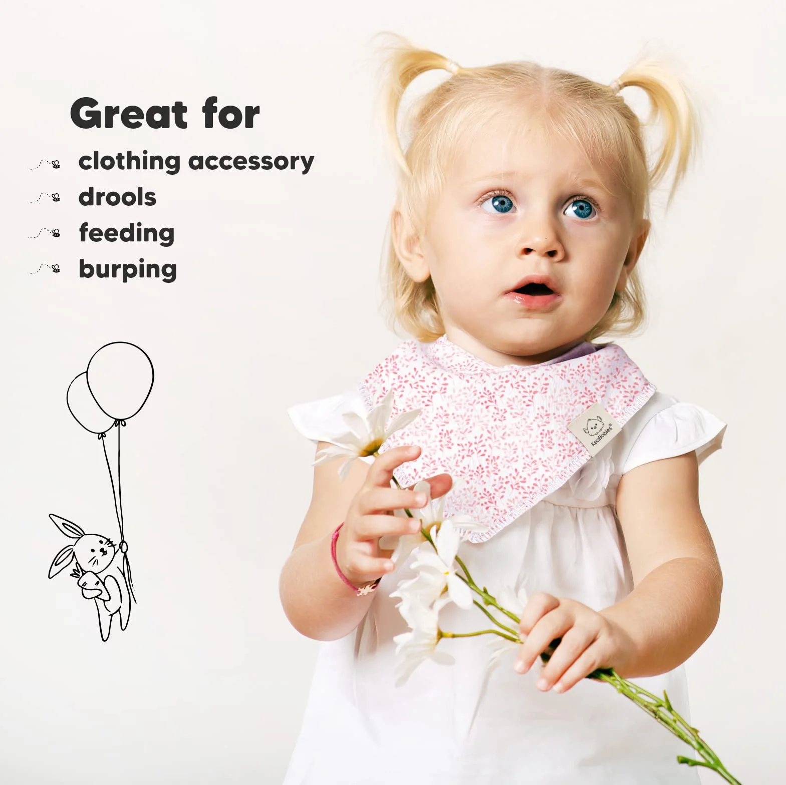 KeaBabies Baby Bandana Sabber Bambini per ragazze - Super-assorbente Bandana Bambini di cotone biologico - Baby Sabber Bambini - Bambini per Denti