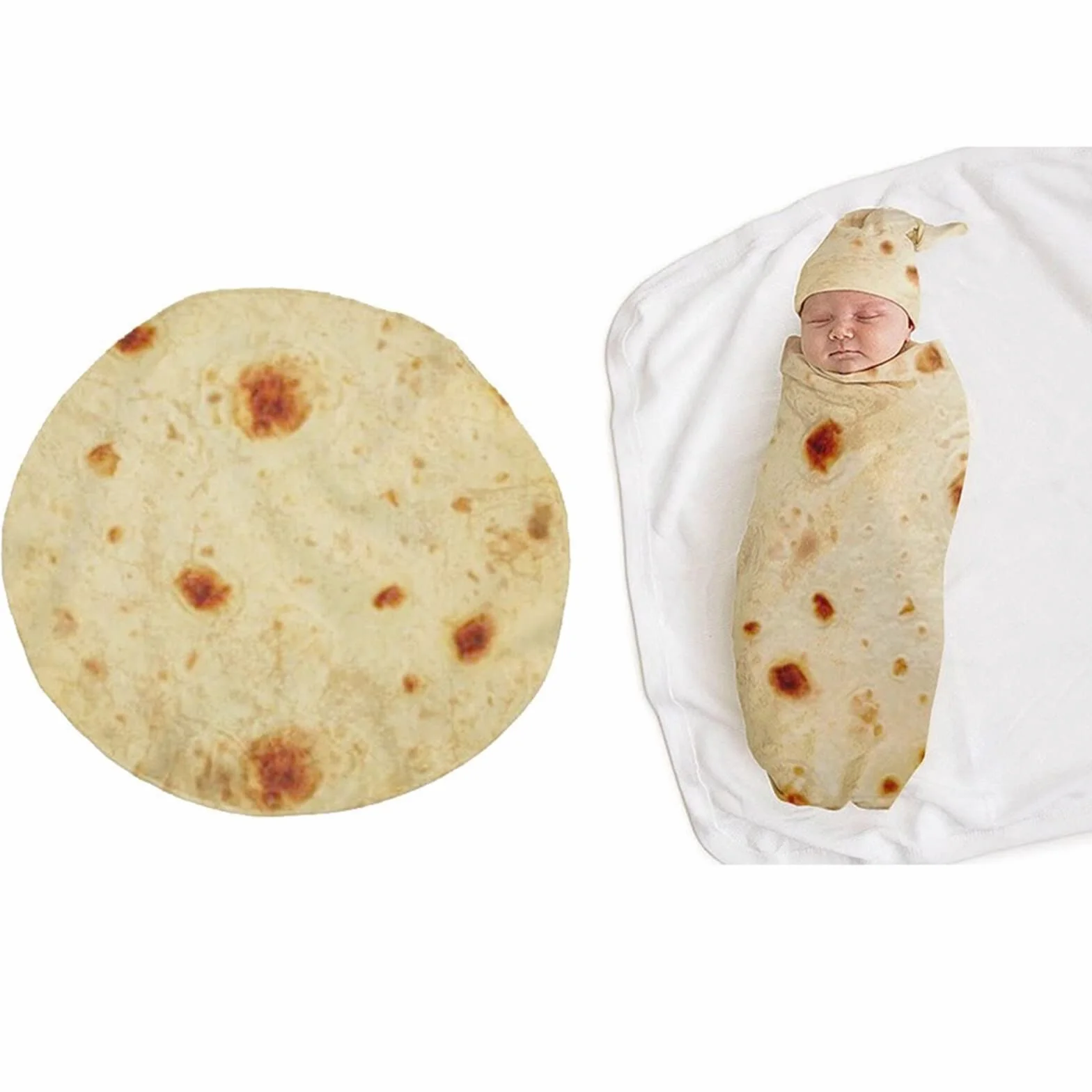 Coperta per neonati Burrito Swaddle coperto con cappello, coperto per la doccia, divertente per il sonno, ideale come regalo per bambini, ragazzi, ragazze, 85 x 85 cm su 33. 5 x 33