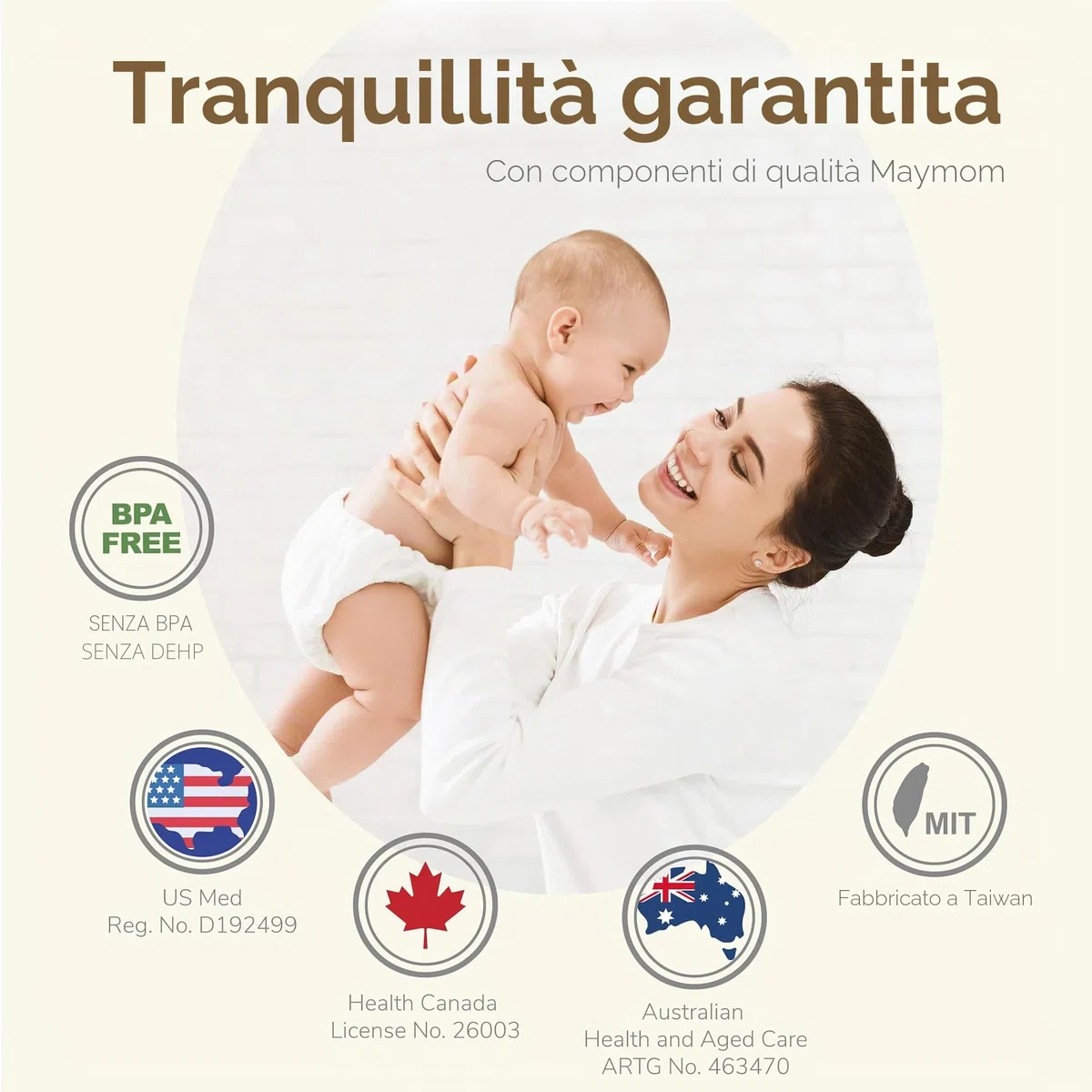 Maymom MyFit Paracapezzoli 17 mm Piccoli Compatibili con Tiralatte Medela e Connettori Maymom a Bocca Larga e Stretta, 2 Pezzi