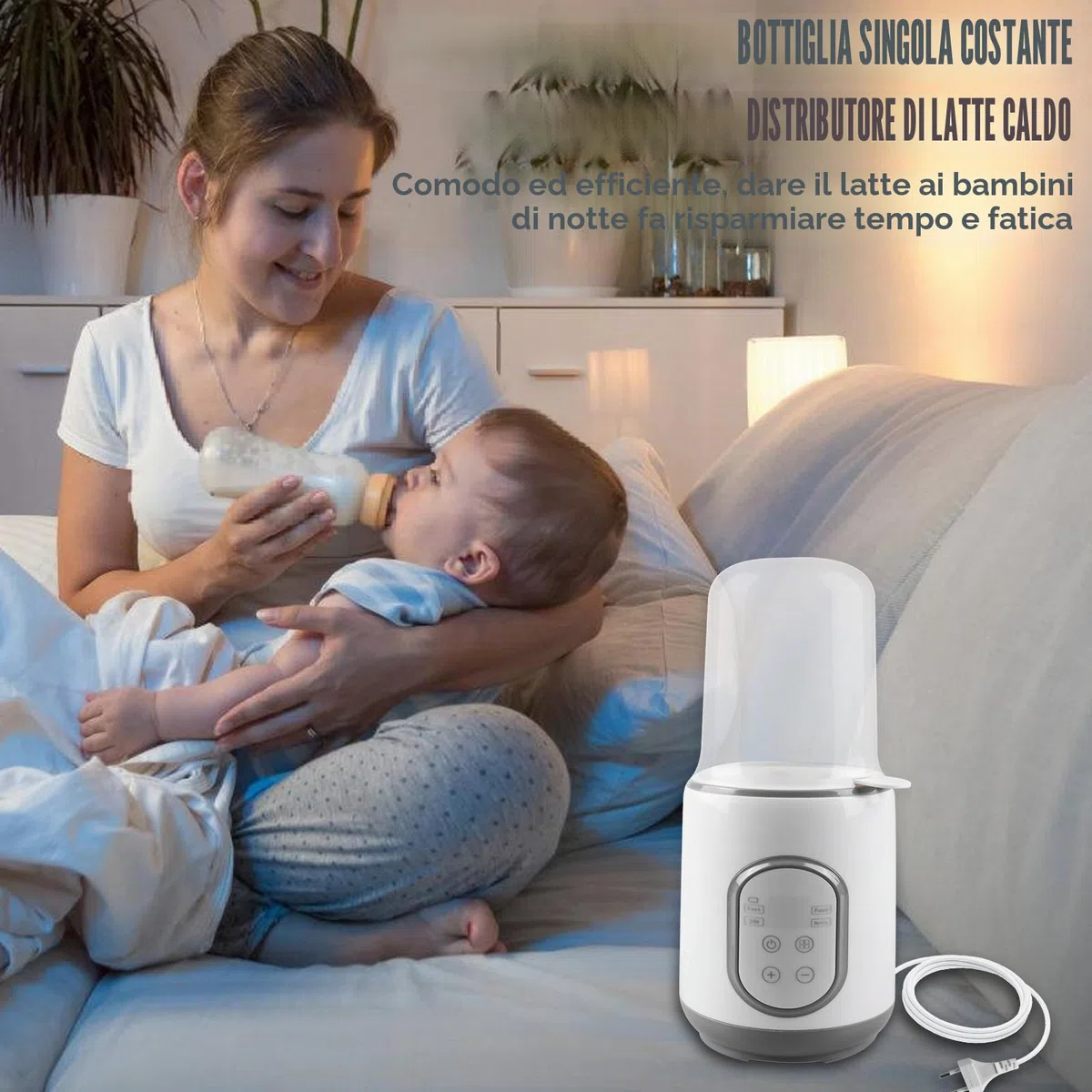 Scaldabiberon per Bambini, Multifunzione 8 in 1 Scaldabiberon per Bambini, Scaldabiberon con Regolazione Intelligente della Temperatura e Display LCD, Scaldabiberon per Bambini in Viaggio per Tutte le