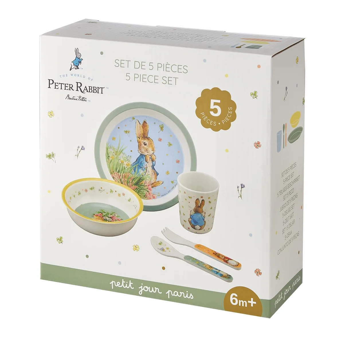 Peter Rabbit - Confezione regalo per bambini, 5 pezzi