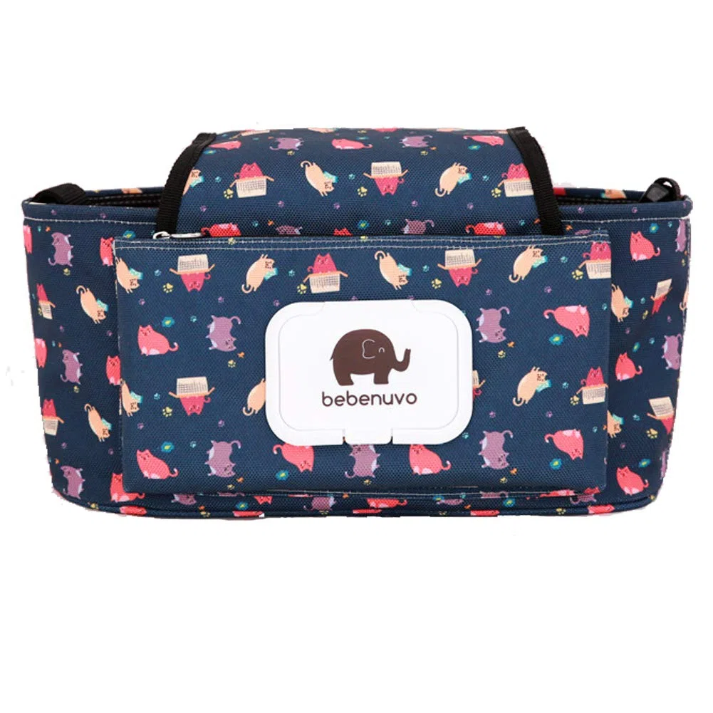 Passeggino Organizer con portabicchieri - animale sveglio salviette per neonati Dispenser - Leggero Stroller Bag - Mini Diaper Bag - Passeggino Accessori