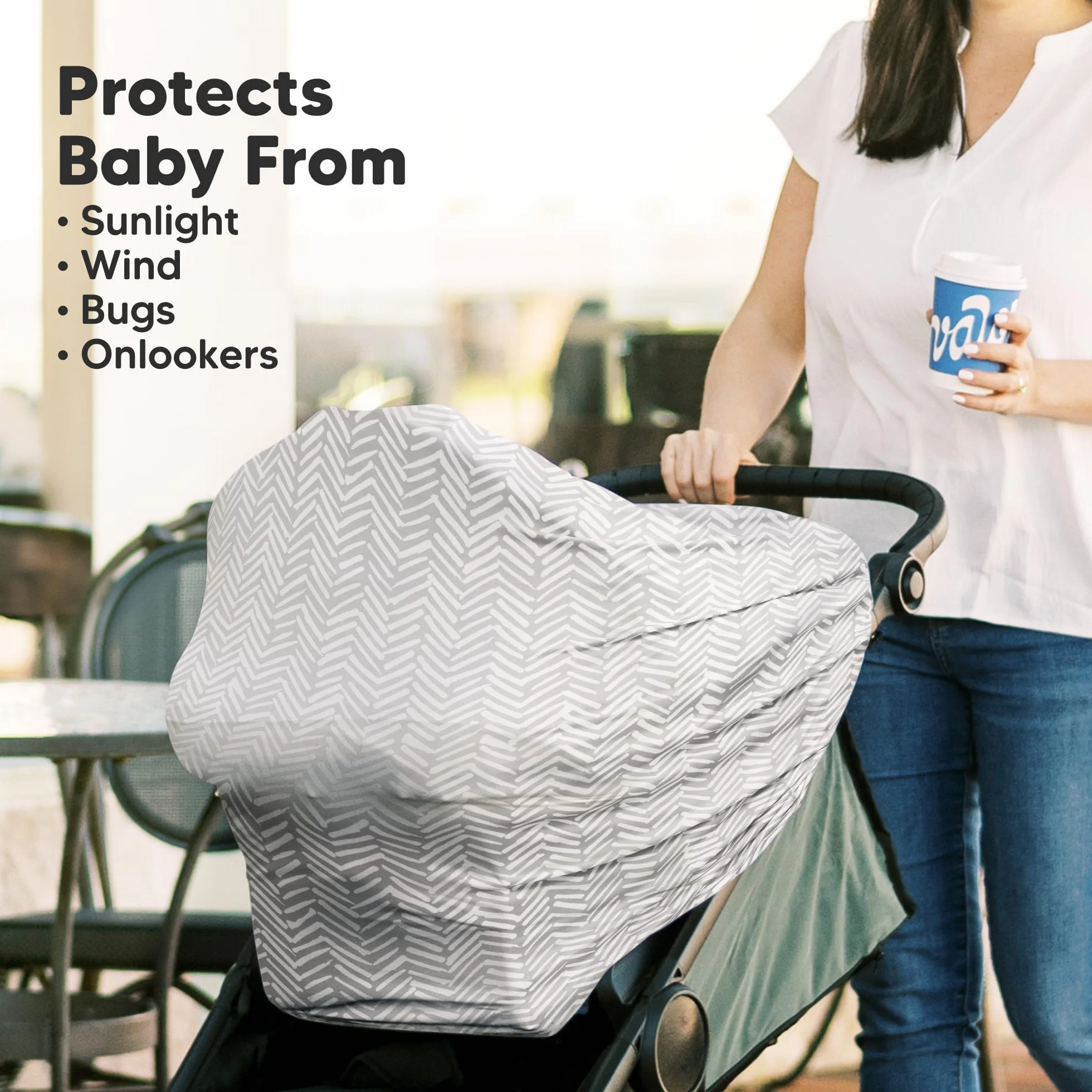 KeaBabies telo allattato per viaggiare - Multifunzionale, morbido e traspirante Nursing Breastfeeding Cover, rivestimento per sedili per neonati, rivestimento per carrozzine per bambini (Herringbone)
