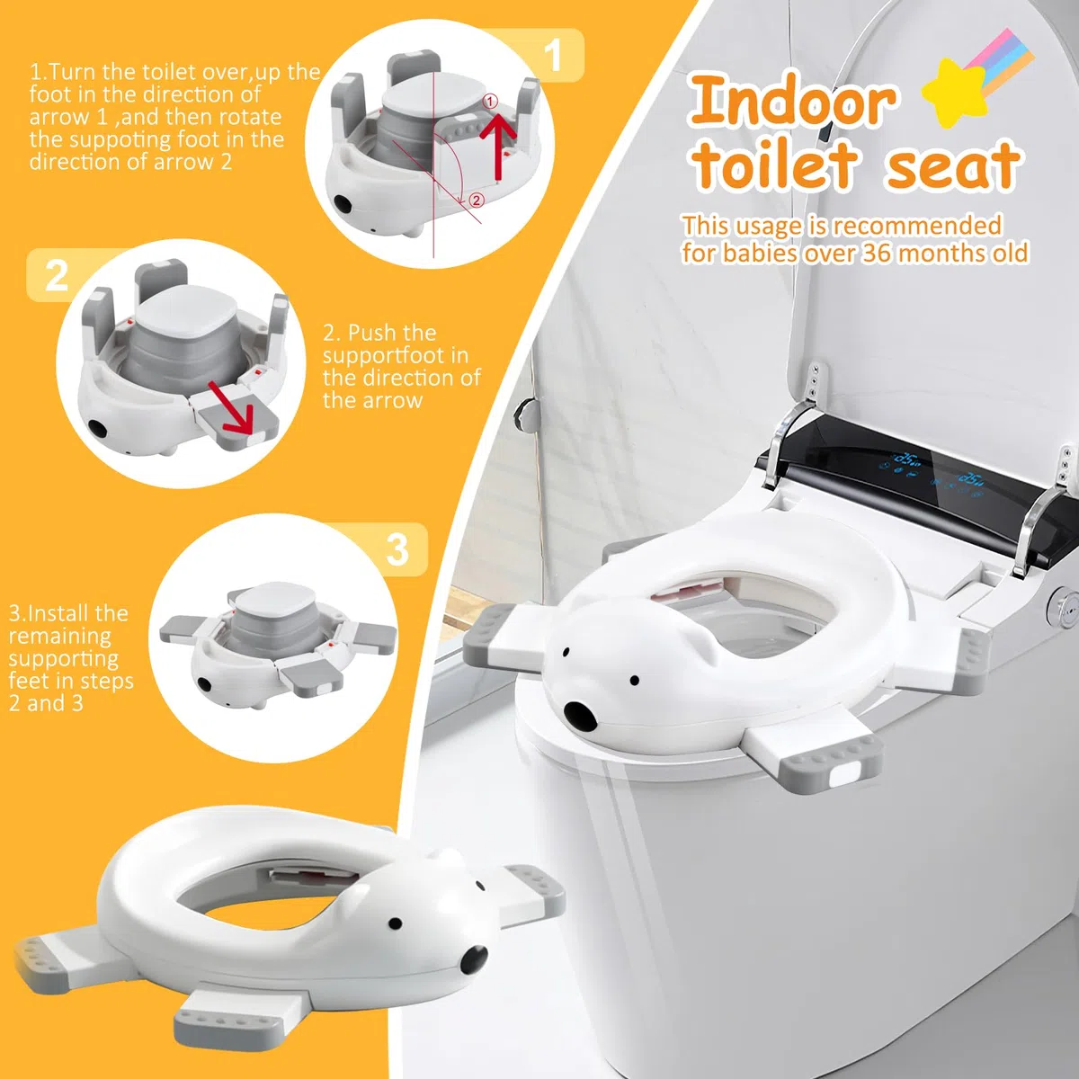 Vasino Per Bambini, Vasino Portatile Per Bambini Da Viaggio, 2 in 1 Toilette Pieghevole Bambini, Sedile WC per Bambini Per Addestramento Per Bambini, Riduttore WC Bambini