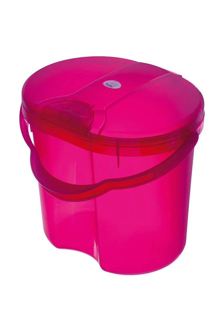 Rotho Babydesign 20002 0210 Secchio per Pannolini Usati - Top Windelmeier , 332 x 270 x 295 mm, Rosa (STranslucent Pink)