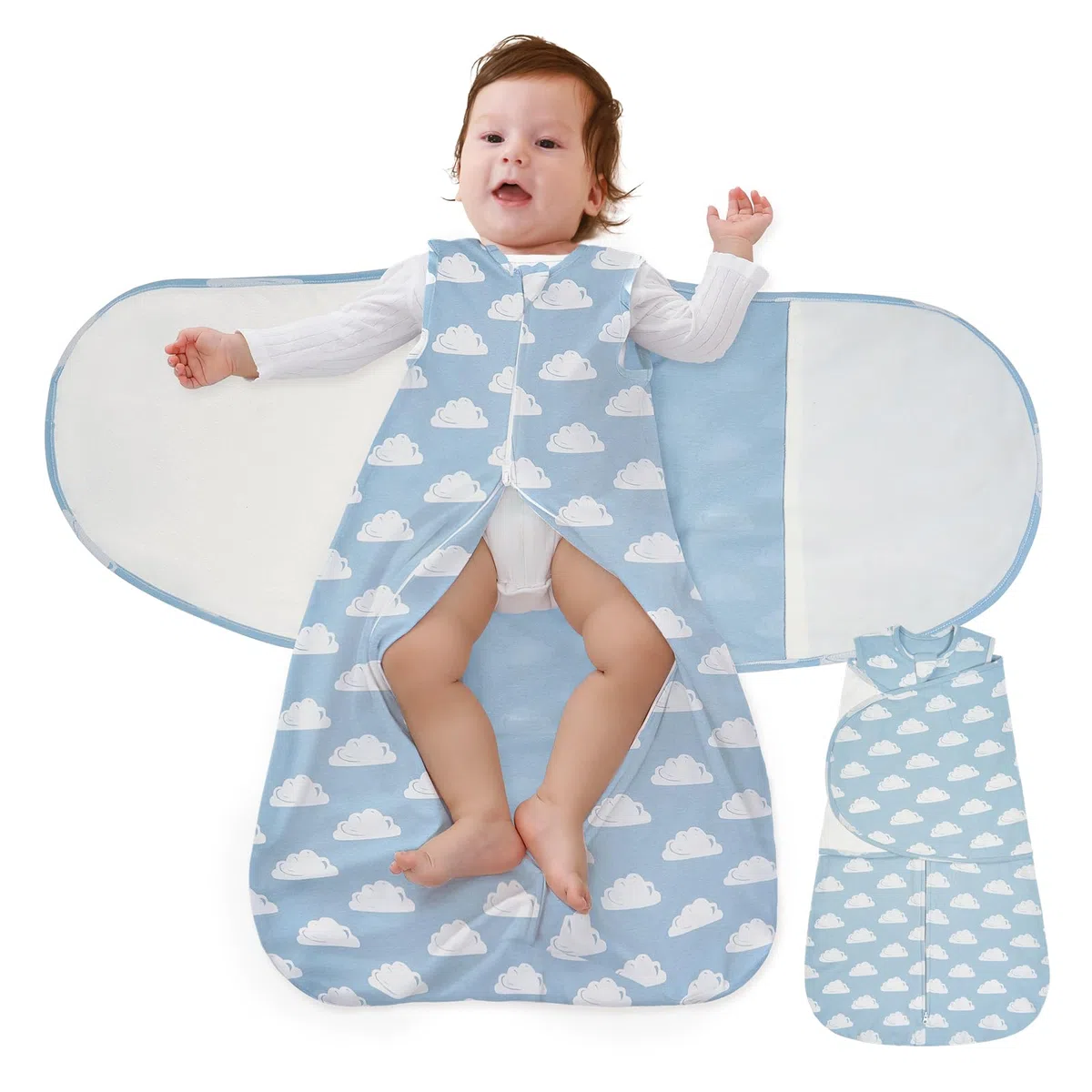 FUNUPUP Sacchino Nanna Estivo 1 Tog 0-12 Mesi, Swaddle Neonato in Cotone, Sacco a Pelo Leggero Primavera