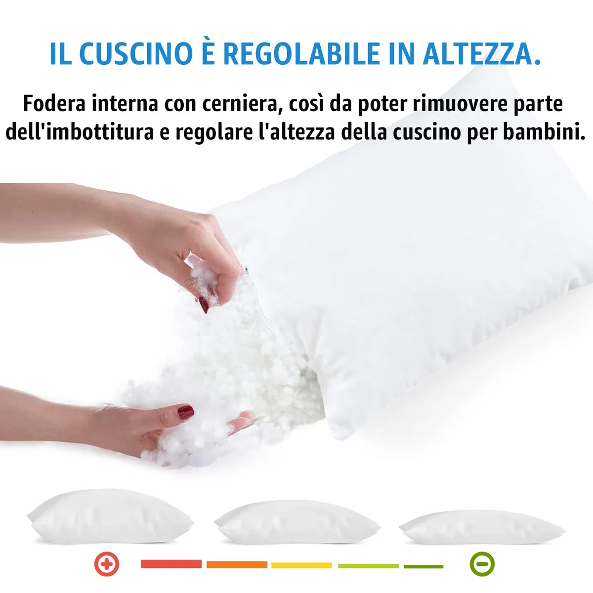 Set di 2 cuscino letto con federa in cotone, cuscini per bambini a partire da 1 anno, Guanciale per Bambino lettino neonato, Cuscini per Culla e Lettino, Cuscino decorativo 30x40