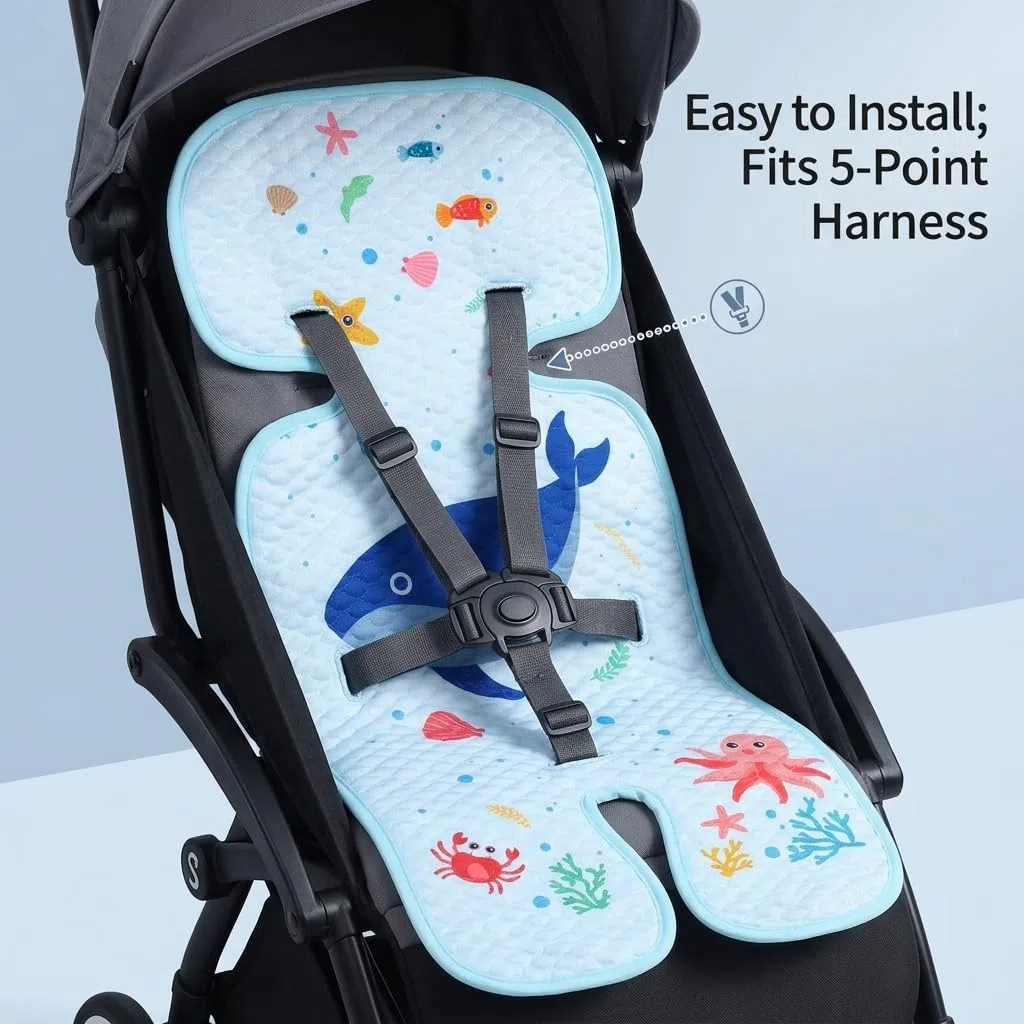 2 Pezzi 70 * 33CM Materassino Passeggino Estivo Traspirante Universale Cuscino Passeggino Estivo Antisudore Tappetino di Raffreddamento per Seggiolino Auto