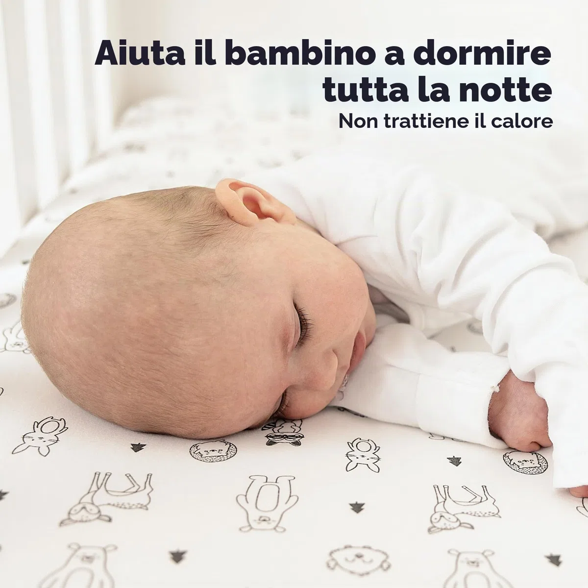 Lenzuolo con angoli per lettino da 70x140 - Set di lenzuola per lettino da bambino, composto da un lenzuolo con angoli e due lenzuolini per lettino, in cotone (Woodland)