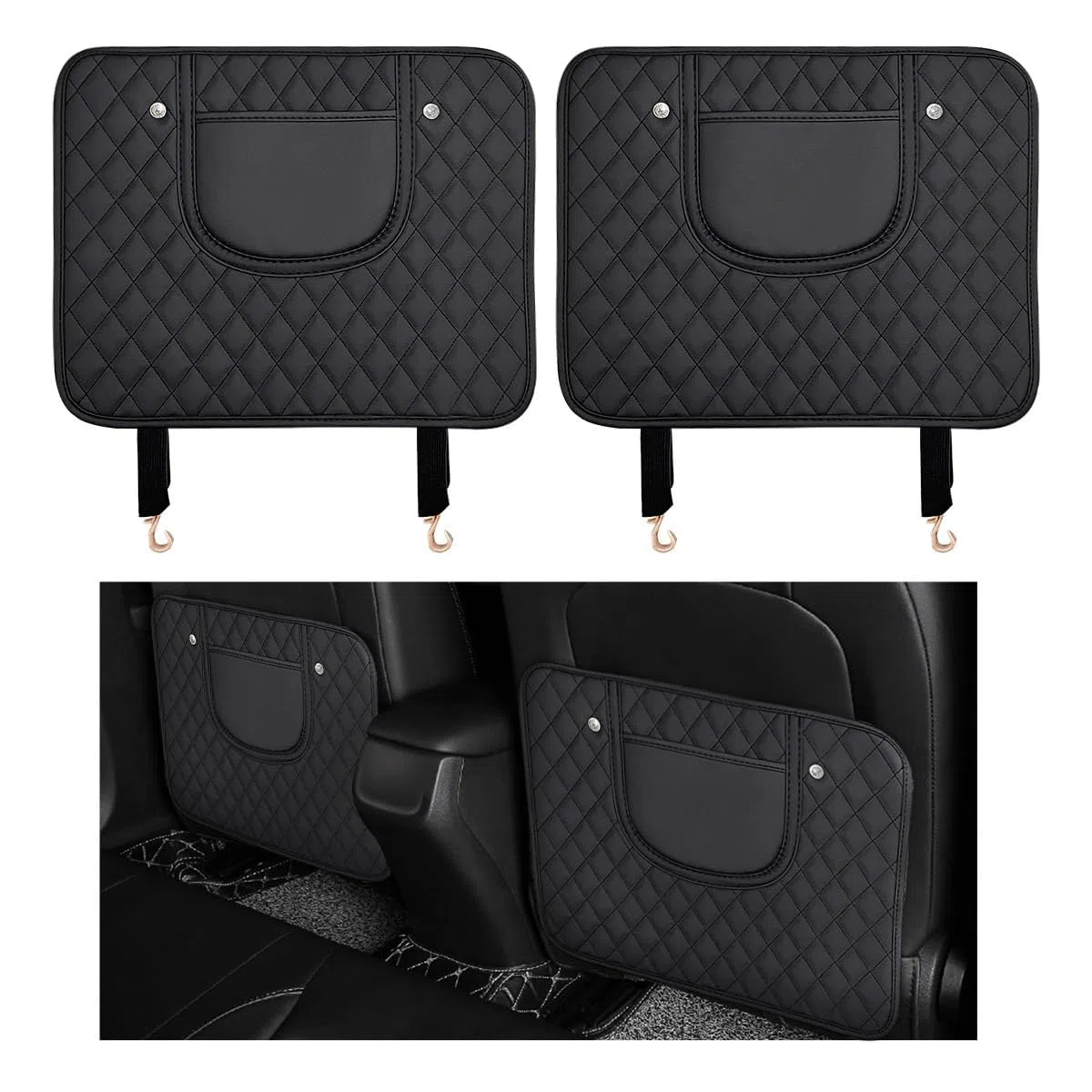 Cuscinetti Anti-Calci Seggiolini Auto per BYD Seal U 2024, Protezione Sedile dello Schienale Auto Proteggi Sedile Accessori 2 Pezzi,Black