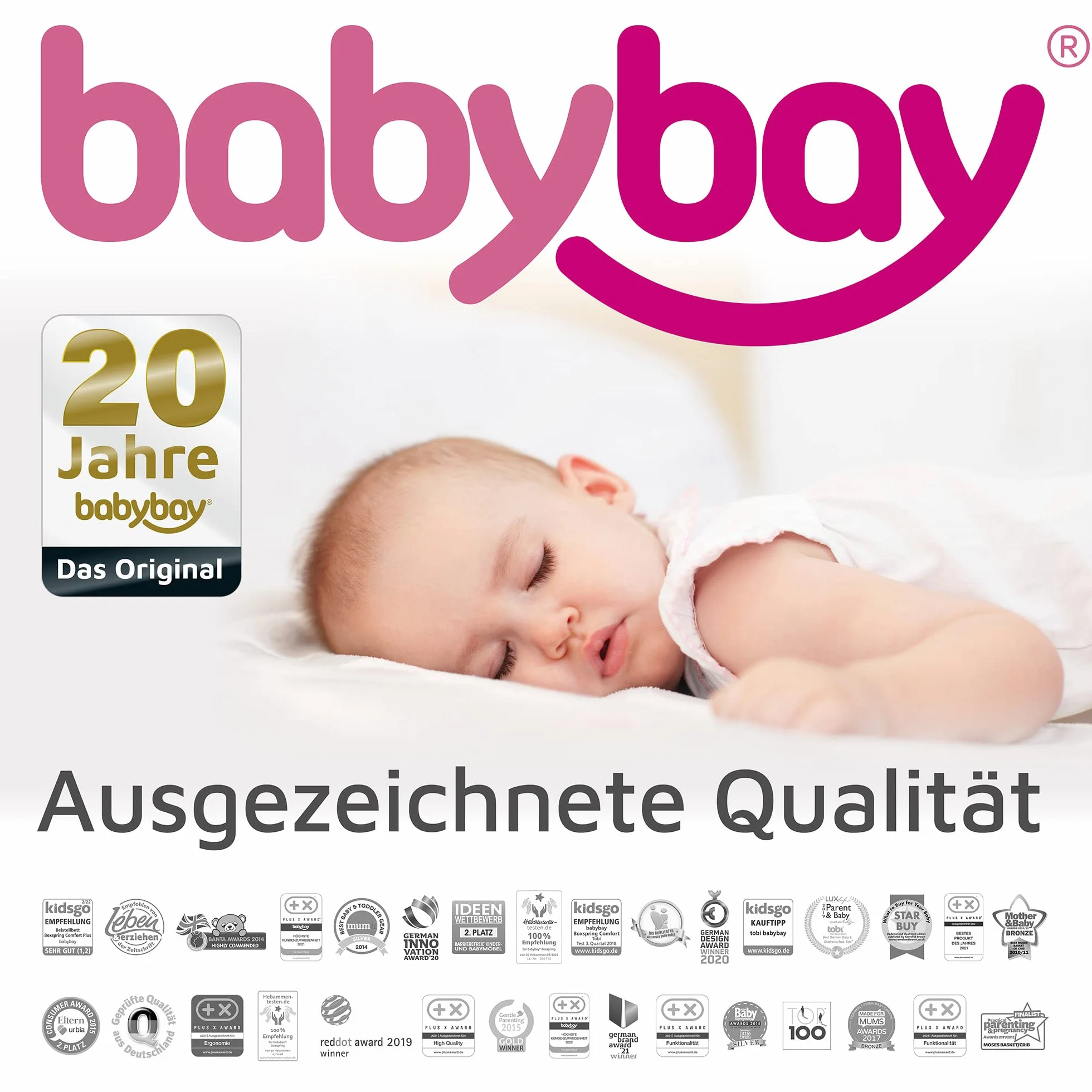 babybay Estensione lato grigio ardesia laccato, con inserto per materasso bianco, adatto per modello originale e midi