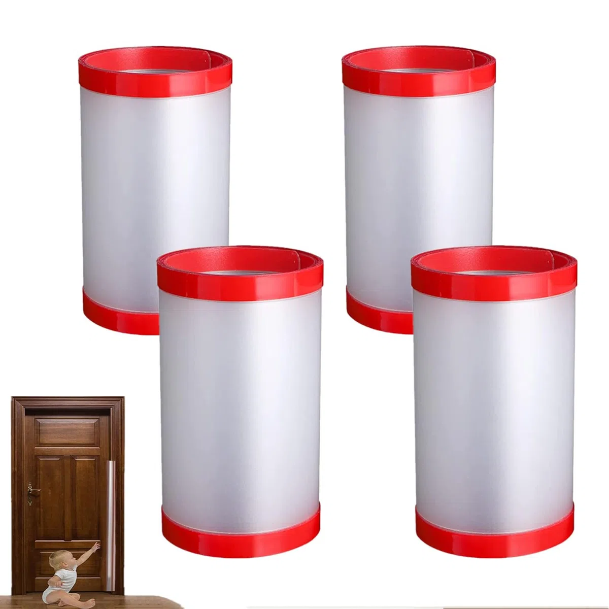 Fermaporta bambini 4PCS Salvadita Trasparente Fermaporta Sicurezza per Bambini Fermaporta Gommapiuma per Evitare Lesioni da Pizzicare Alle Dita Serratura per finestre di sicurezza per Bambini