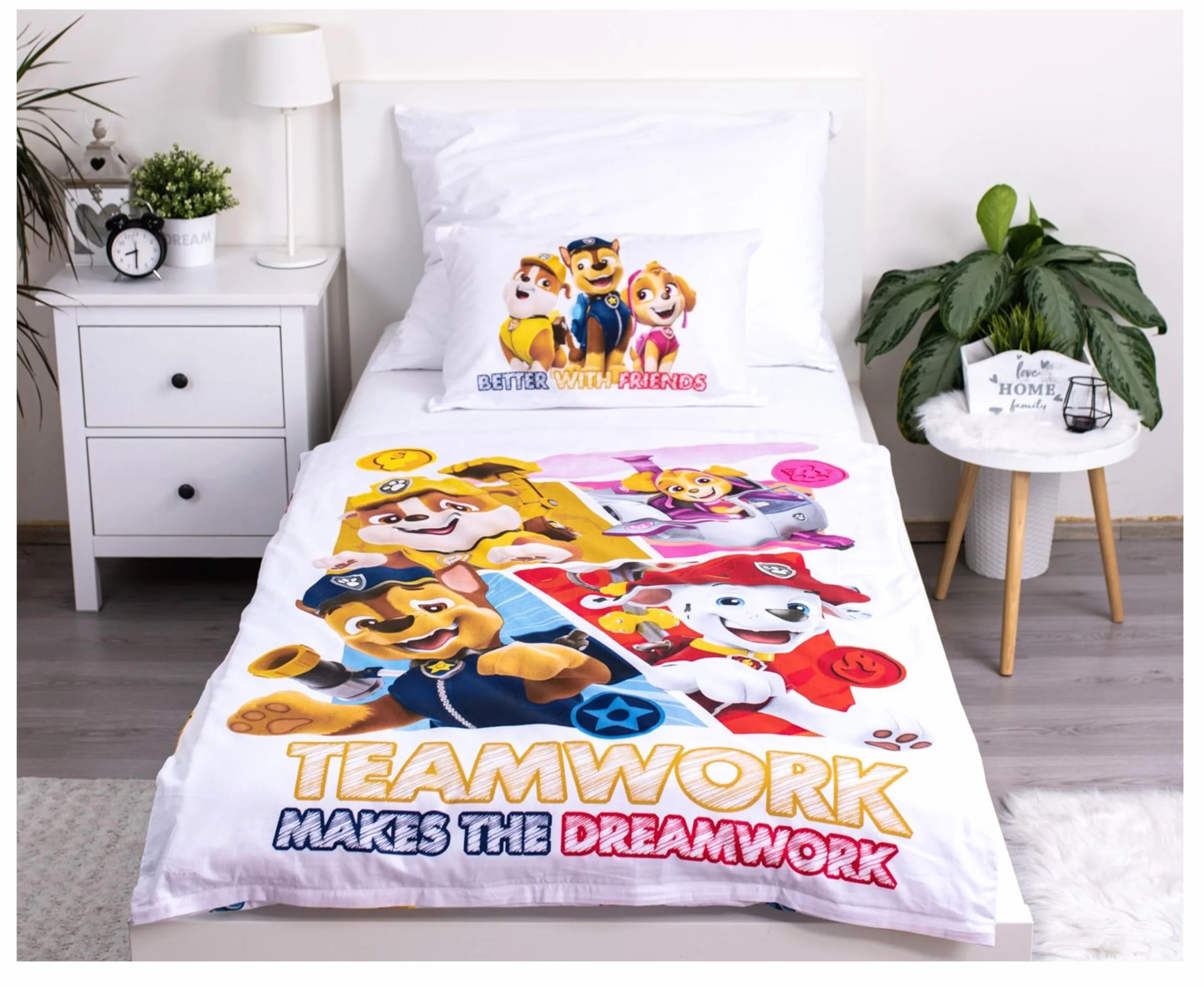 Set di biancheria da letto Paw Patrol per bambini, biancheria da letto per bambini, set per bambini piccoli, copripiumino 100 x 135 cm e federa 40 x 60 cm, in cotone, per ragazze e ragazzi