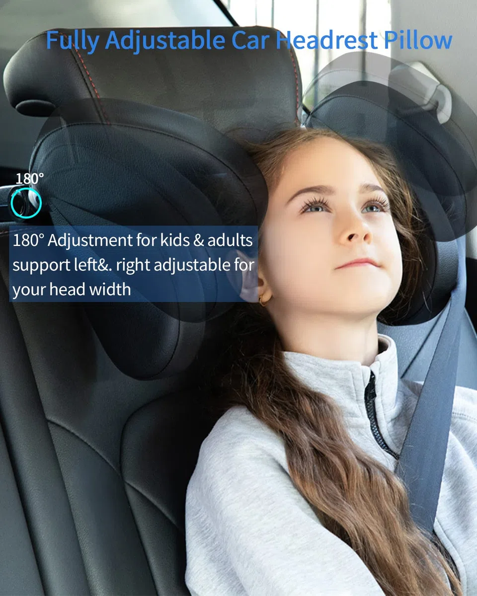 Poggiatesta Auto, Poggiatesta Auto Bambini, Poggiatesta Ergonomico Per Auto, Poggiatesta Per Sedile Auto Regolabile Con Porta Cellulare E Scatola Per Aromaterapia Per Adulti, Bambini, Gestante.
