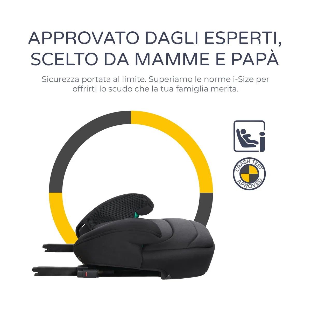 MS BabyWorld – RIALZO BOOSTER – I-Size per auto | CON ISOFIX | Con guida per cintura | Gruppo 3 | 125-150 cm | Seggiolino auto sicuro e confortevole