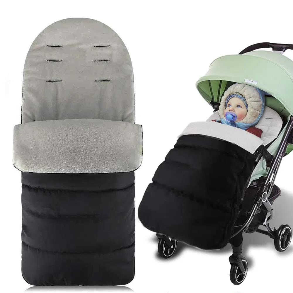 auvstar Sacco Passeggino Universale, Coprigambe Passeggino Universale 3 in 1 Passeggino Tappetino Coprigambe Passeggino Bunting Bag Impermeabile Antivento Freddo Staccabile (Grigio)