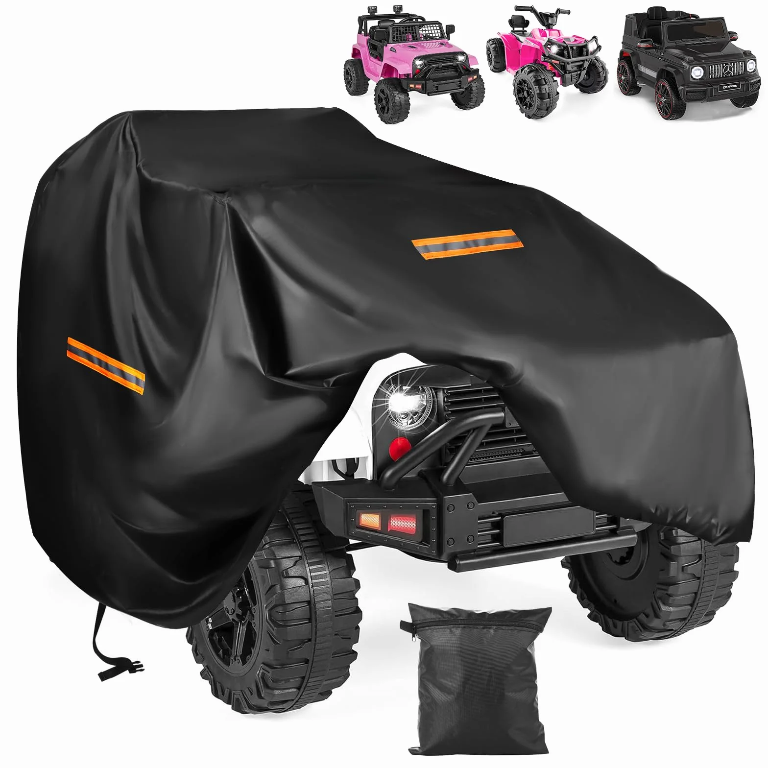Copertura per Auto Giocattolo Grande, Tela Resistente 420D Oxford per Auto Giocattolo per Bambini, Coperture Universali per Veicoli Elettrici per Bambini, Impermeabile, Anti-UV, con Striscia