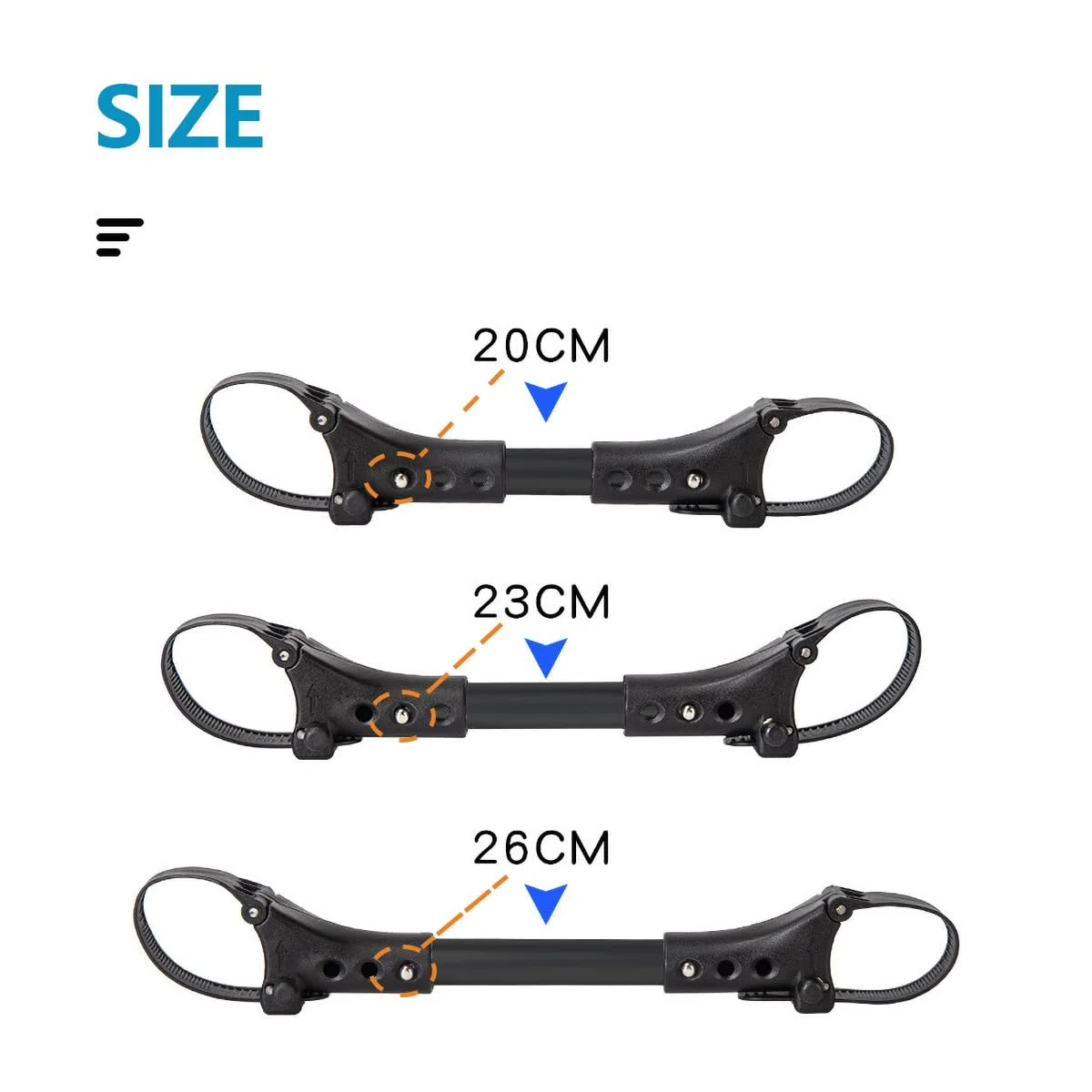 Frizione universale per passeggino – Trasforma 2 passeggini singoli in doppio passeggino | Lunghezza regolabile (20-26 cm) | Compatibile con il 99% di tutte le marche | Design leggero in alluminio e