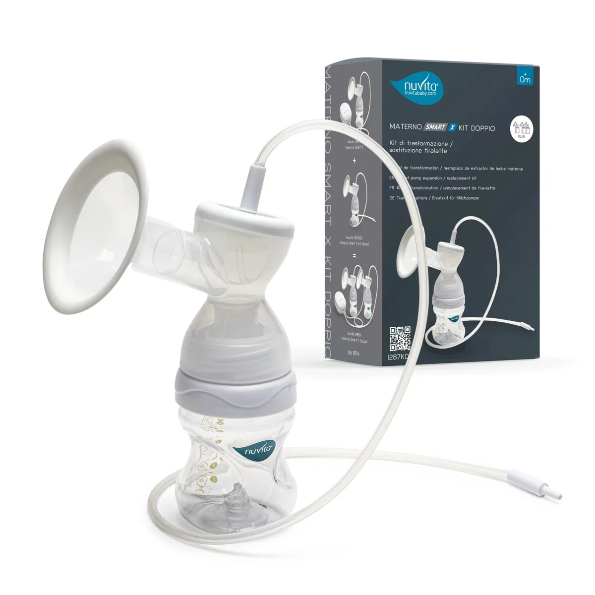 Nuvita Kit Trasformazione Doppio Tiralatte per Materno Smart X - 1287KDX | Kit Completo Accessori, Biberon Anti-Colica Approvato AIO