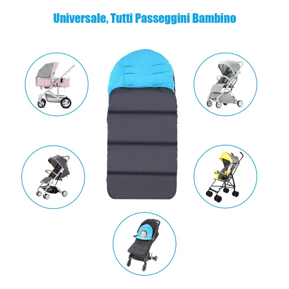 GOLDGE Coprigambe Universale Sacco Nanna Passeggino Allegato Mat Piede 3 in 1 Staccabile Confortevole Caldo Toe Copertura Bambino Carrello Coton
