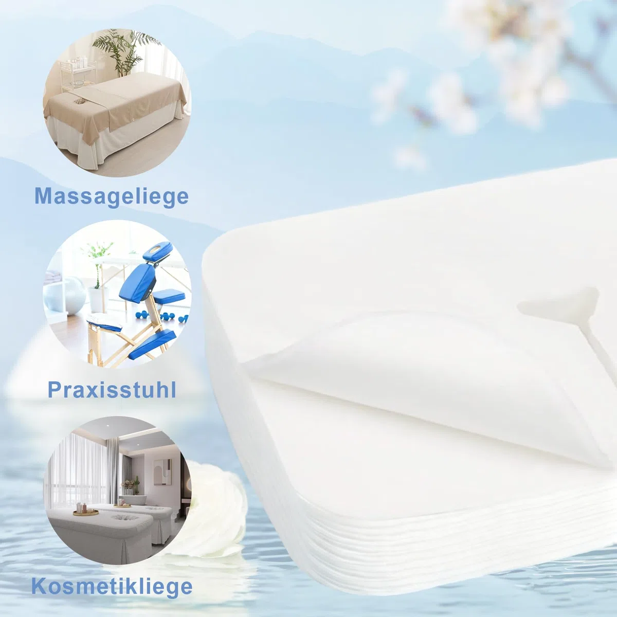 300 panni usa e getta per lettino da massaggio, 43 x 33 cm, in tessuto non tessuto, per cuscini in gel, poggiatesta, accessori per massaggi