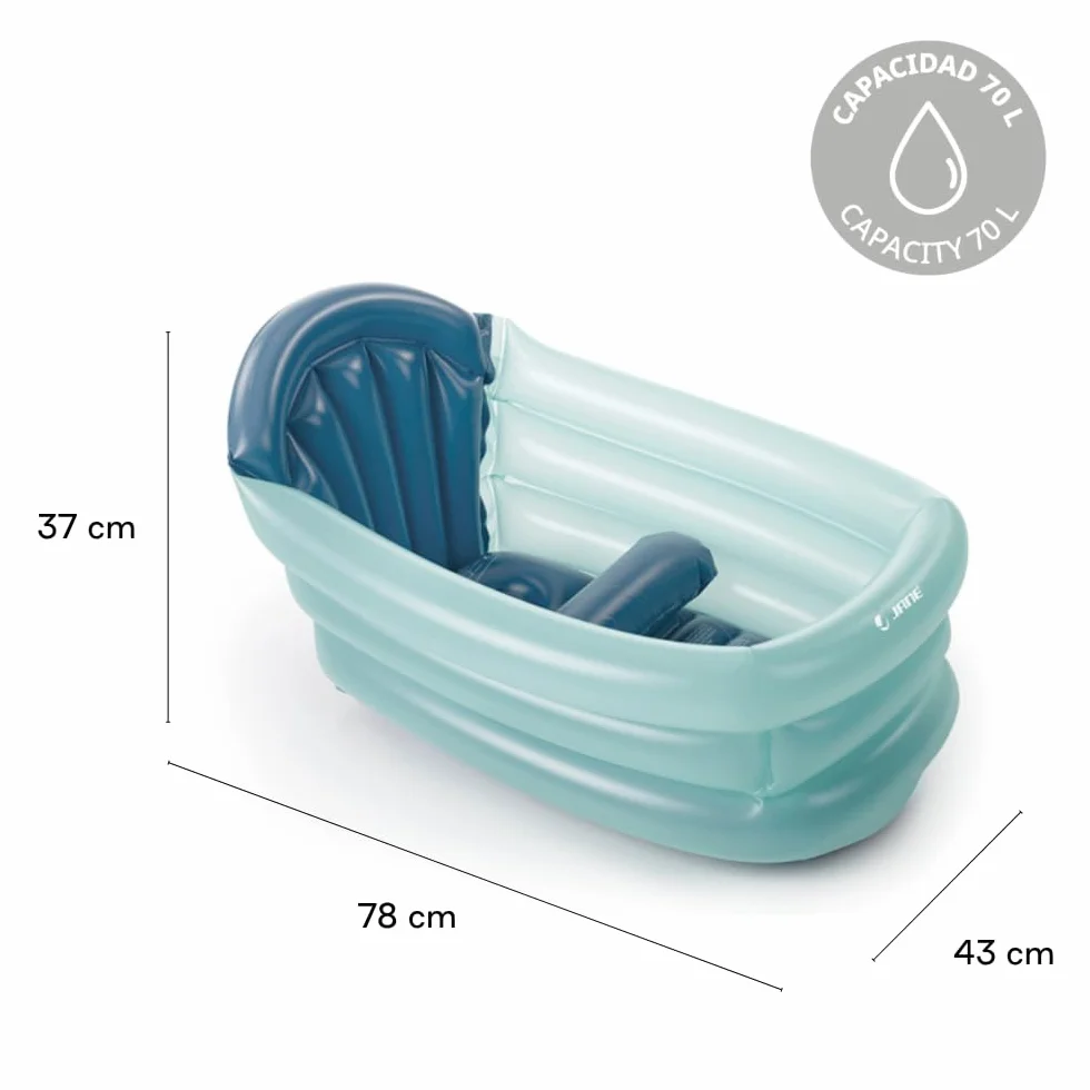 Jané Vaschetta Gonfiabile Bambino 3 Posizioni, dalla Nascita, 30L, Evolutiva con Separatore e Poggiatesta, Antiscivolo, Blu