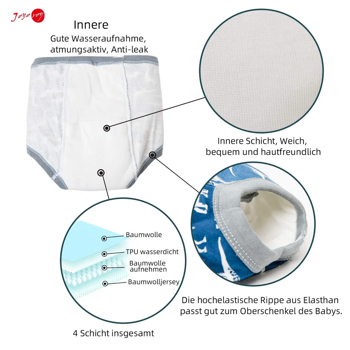 Joyo roy Mutandine per l'addestramento al vasino per bambini Pantaloncini per il vasino pantaloncini-pannolino per bambini mutandine per l'apprendimento pannolini educativi