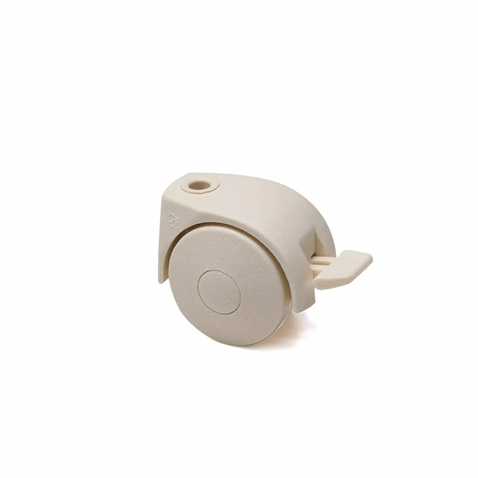 Foppapedretti 4 Ruote Nylon, Ricambio per Lettini e Bagnetti, Piroettanti, 2 Ruote con Freno, Sostituzione Semplice, Rendono Agevolo lo Spostamento, Crema