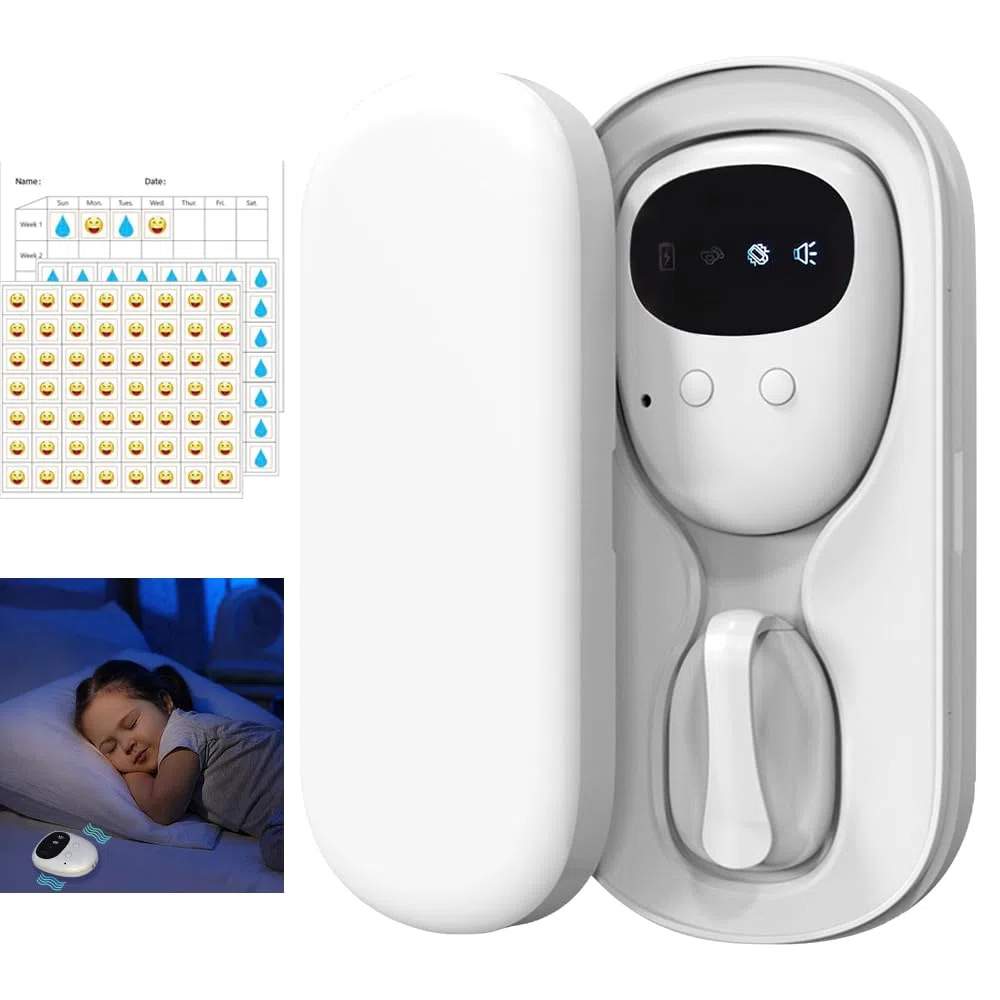 Wireless Allarme Enuresi Notturna, Allarme Pipì per Ragazzi Grils Vasino per Bambini Cura Degli Anziani Batteria Integrata con Suono 3 Modalità di Allarme