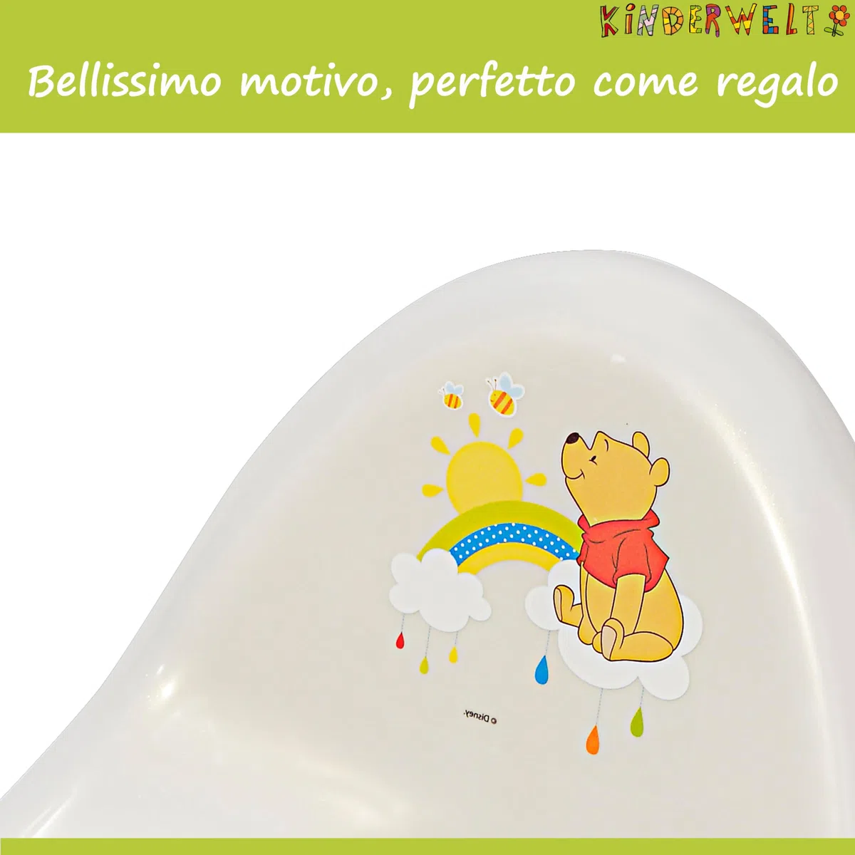 Perl Premium Vasino Disney Winnie Puuh per Neonati e Bambini Stabile Babytopf con Anti-rutsch-funktion Perl Bianco con Unico Venatura Individuale Piacevole Effetto Glitter