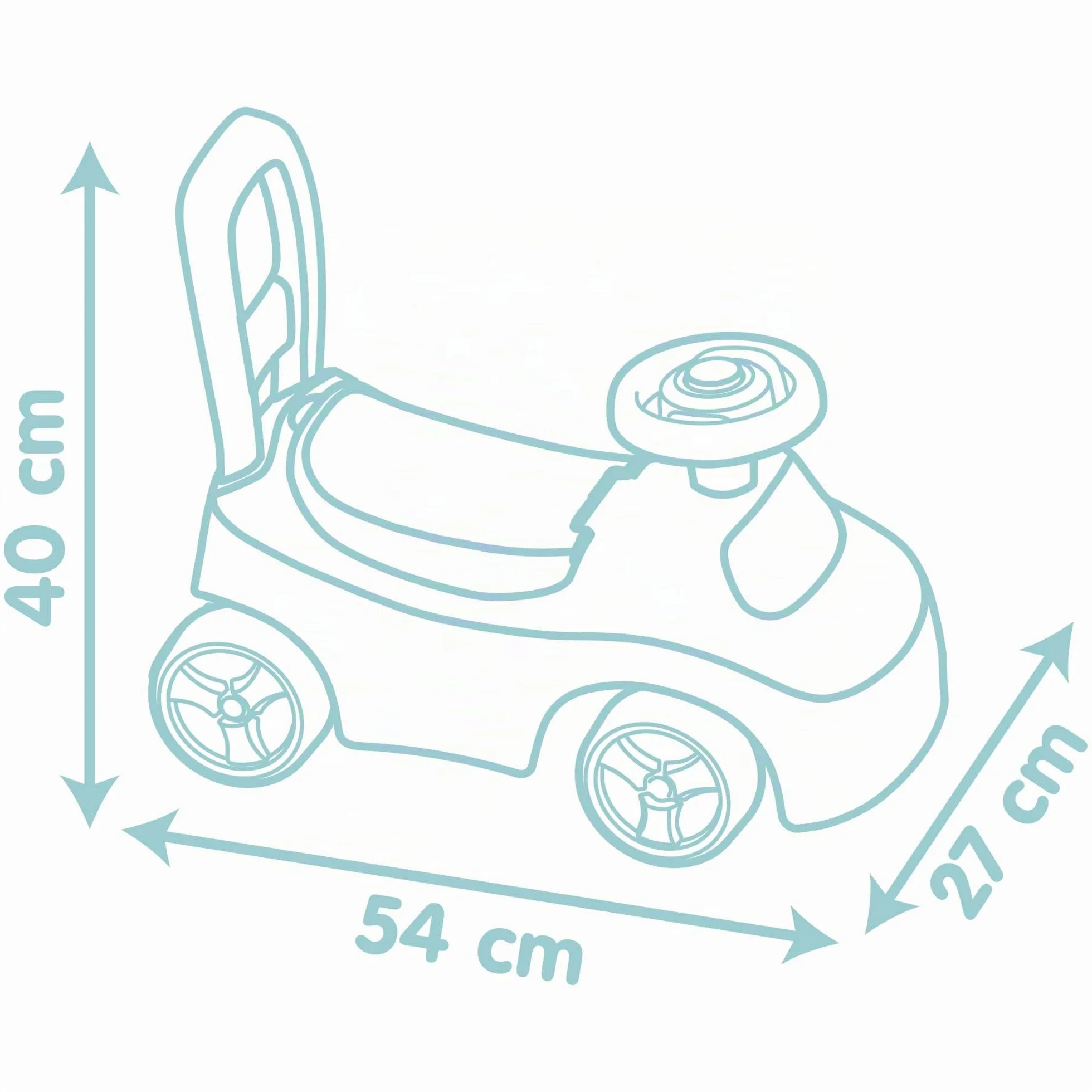 Little Smoby - Auto cavalcabile - Funzione girello - Volante - Contenitore per giocattoli - Dai 10 mesi - Prodotto in Francia